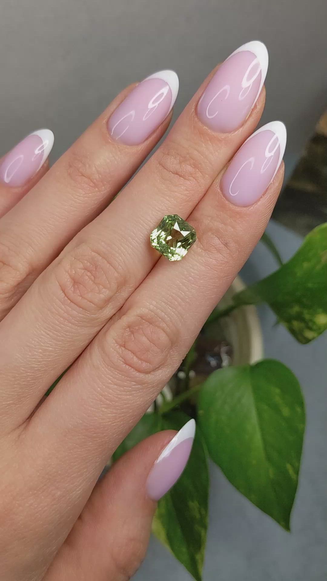 5.21 Ct. Yellowish Green Sapphire from Madagascar Size Video