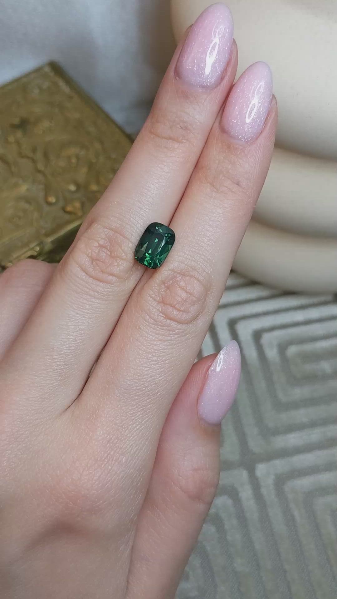 4.01 Ct. Green Sapphire from Australia Size Video