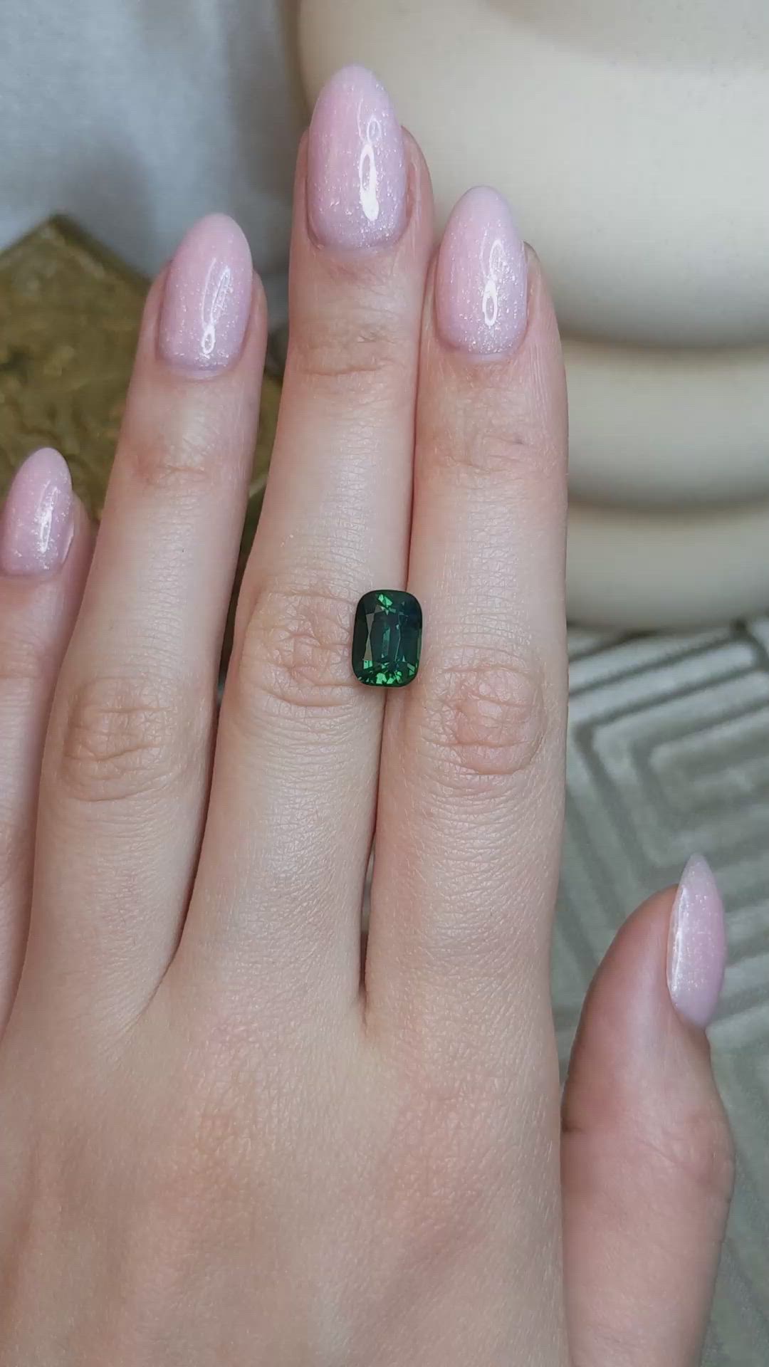 4.01 Ct. Green Sapphire from Australia Size Video