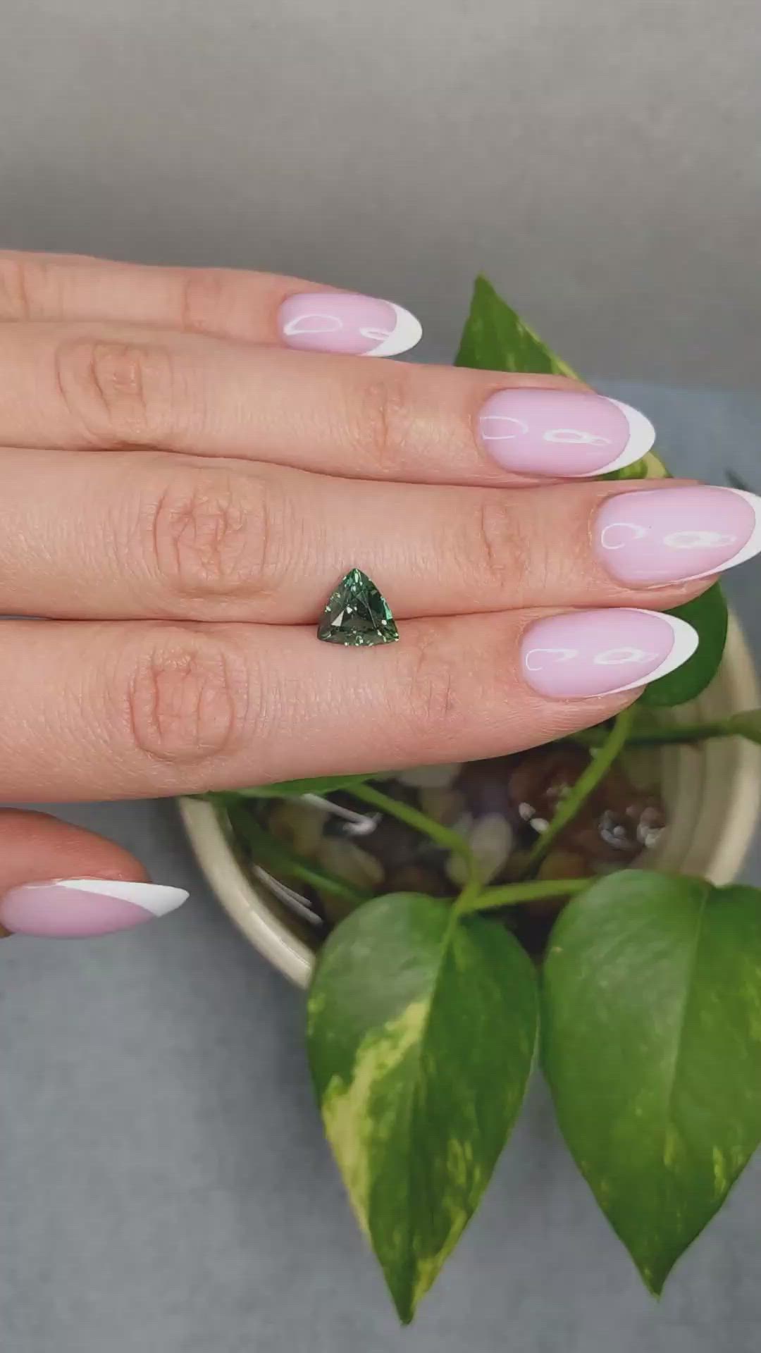 2.55 Ct. Bluish Green Sapphire from Tanzania Size Video