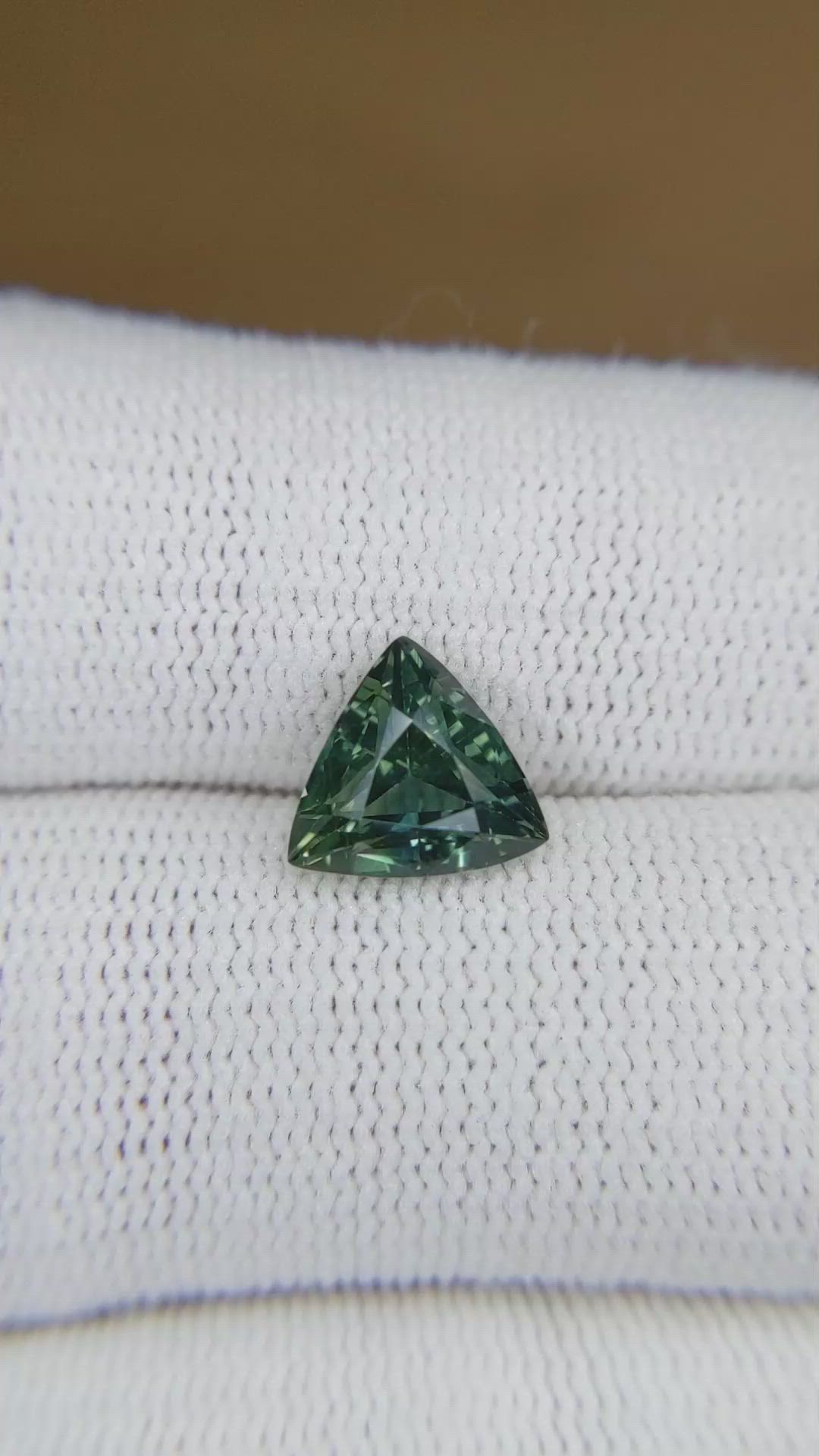 2.55 Ct. Bluish Green Sapphire from Tanzania Size Video