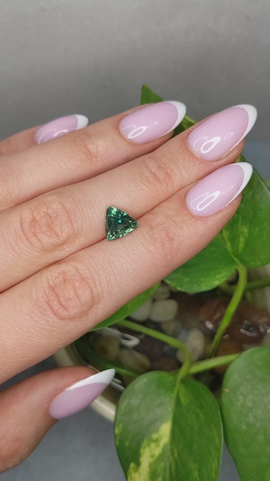 2.55 Ct. Bluish Green Sapphire from Tanzania Size Video