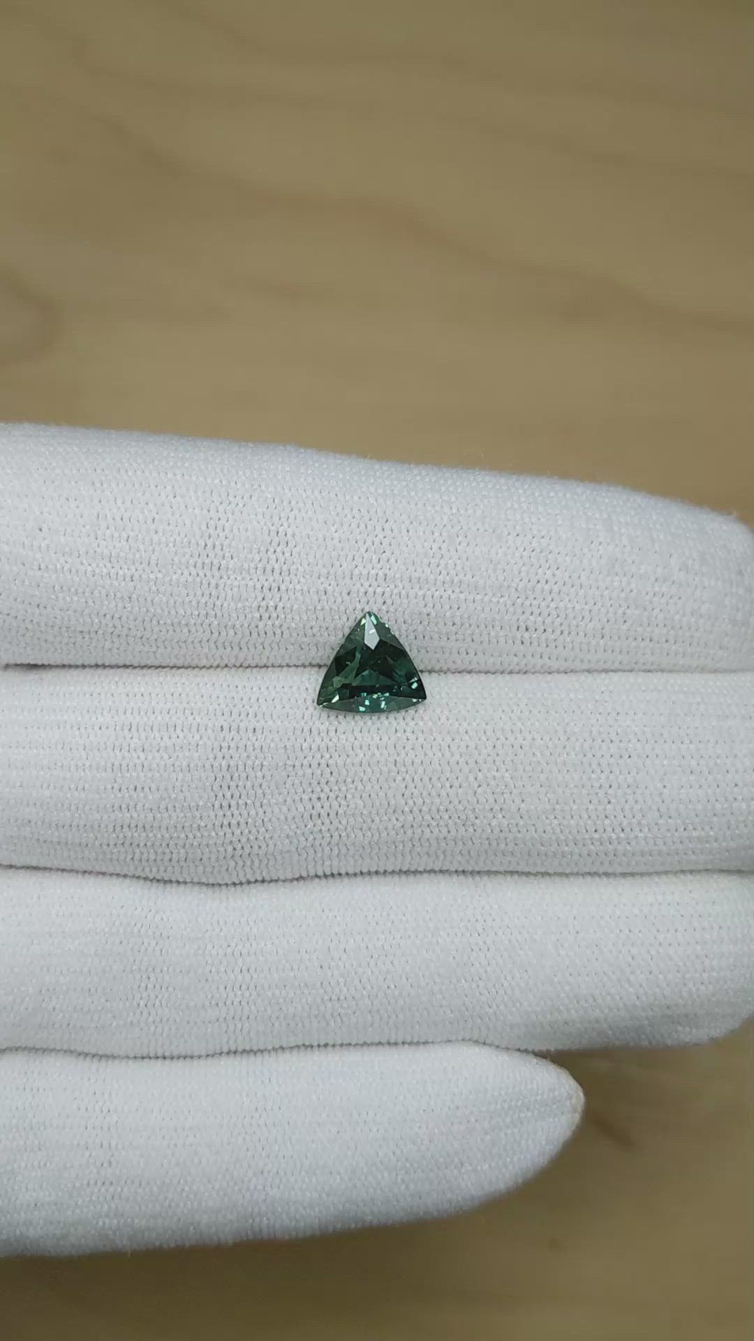 2.55 Ct. Bluish Green Sapphire from Tanzania Size Video