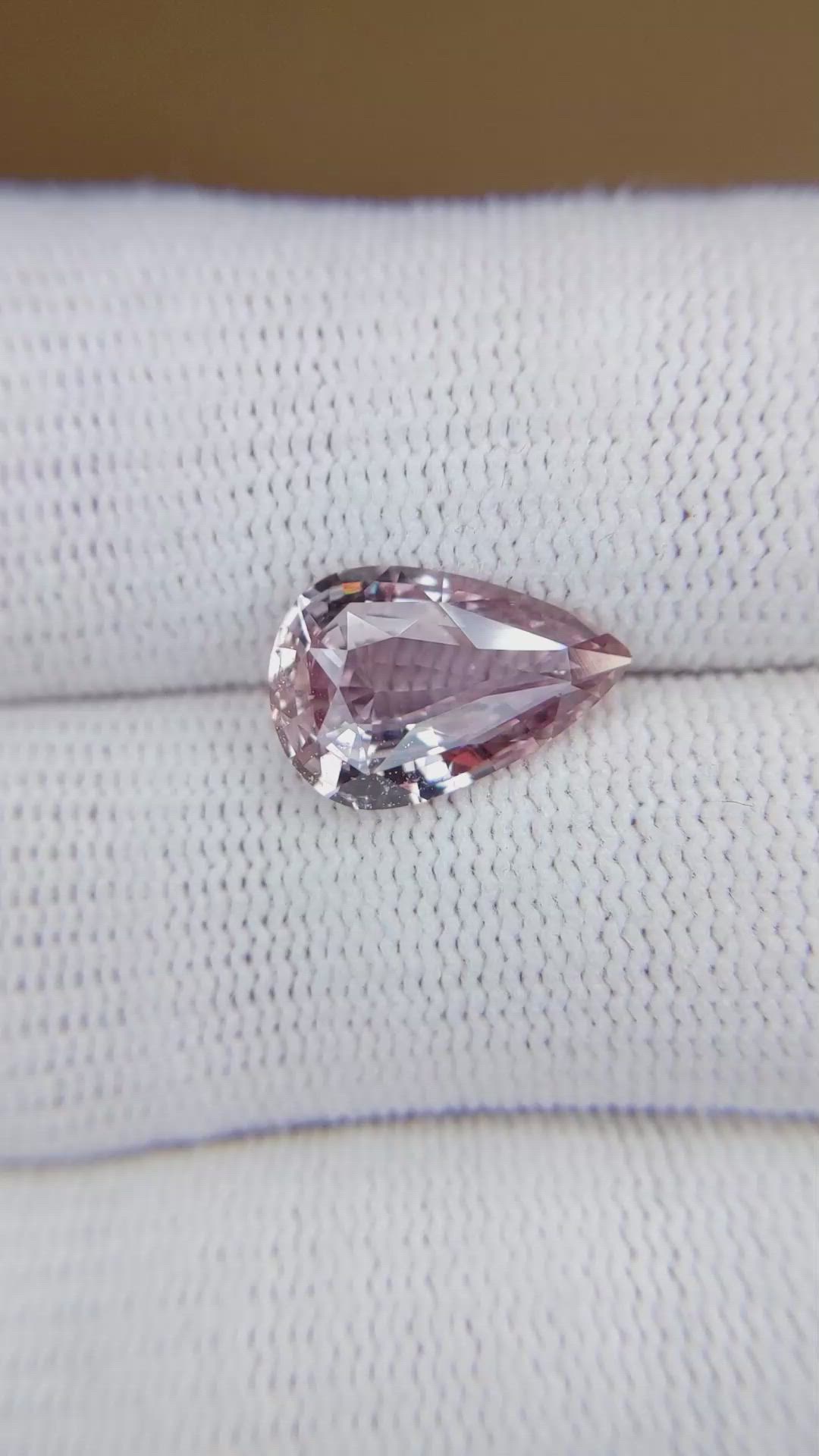 4.11 Ct. Purplish Pink Sapphire from Ceylon (Sri Lanka) Size Video
