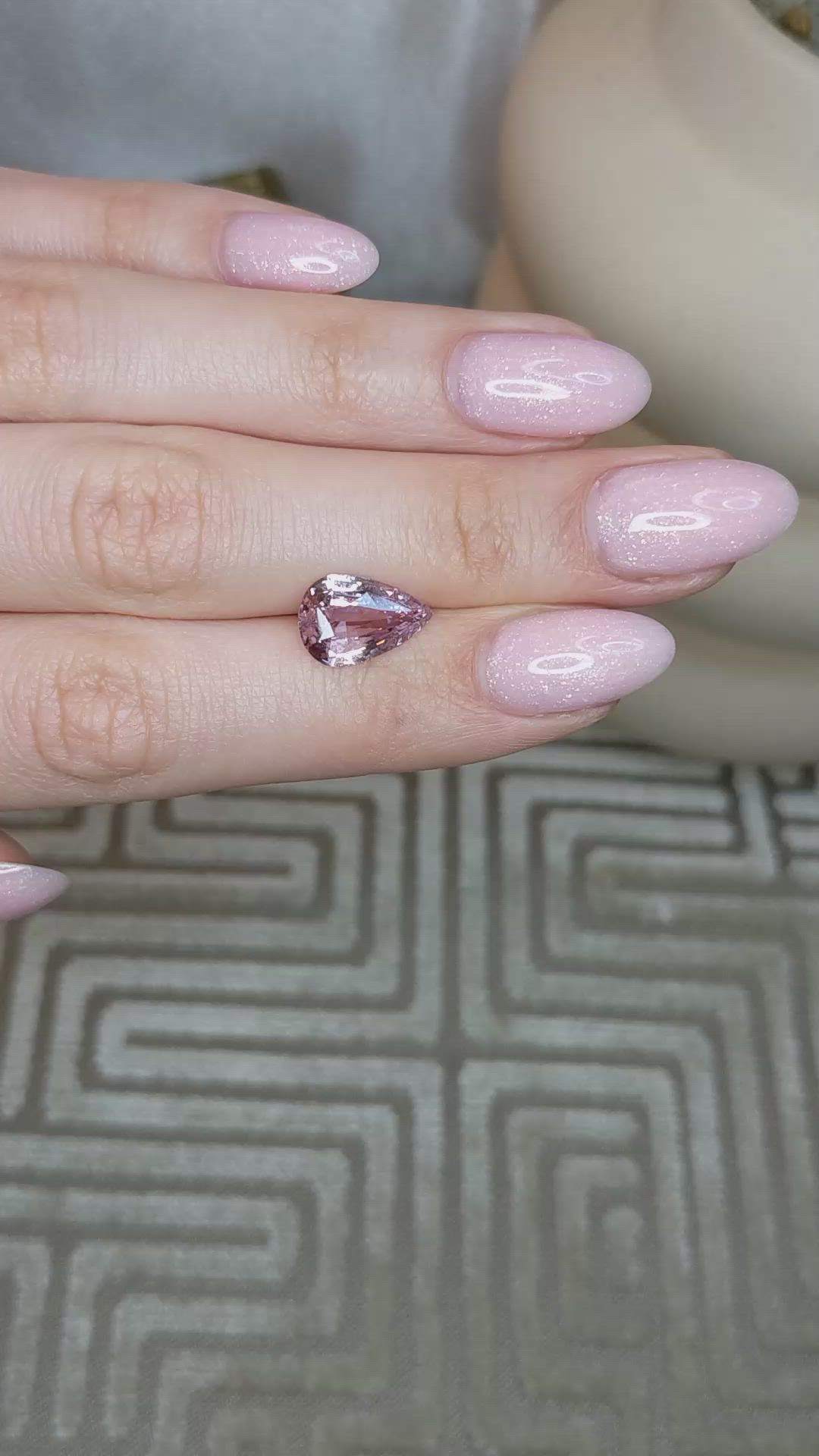 4.11 Ct. Purplish Pink Sapphire from Ceylon (Sri Lanka) Size Video