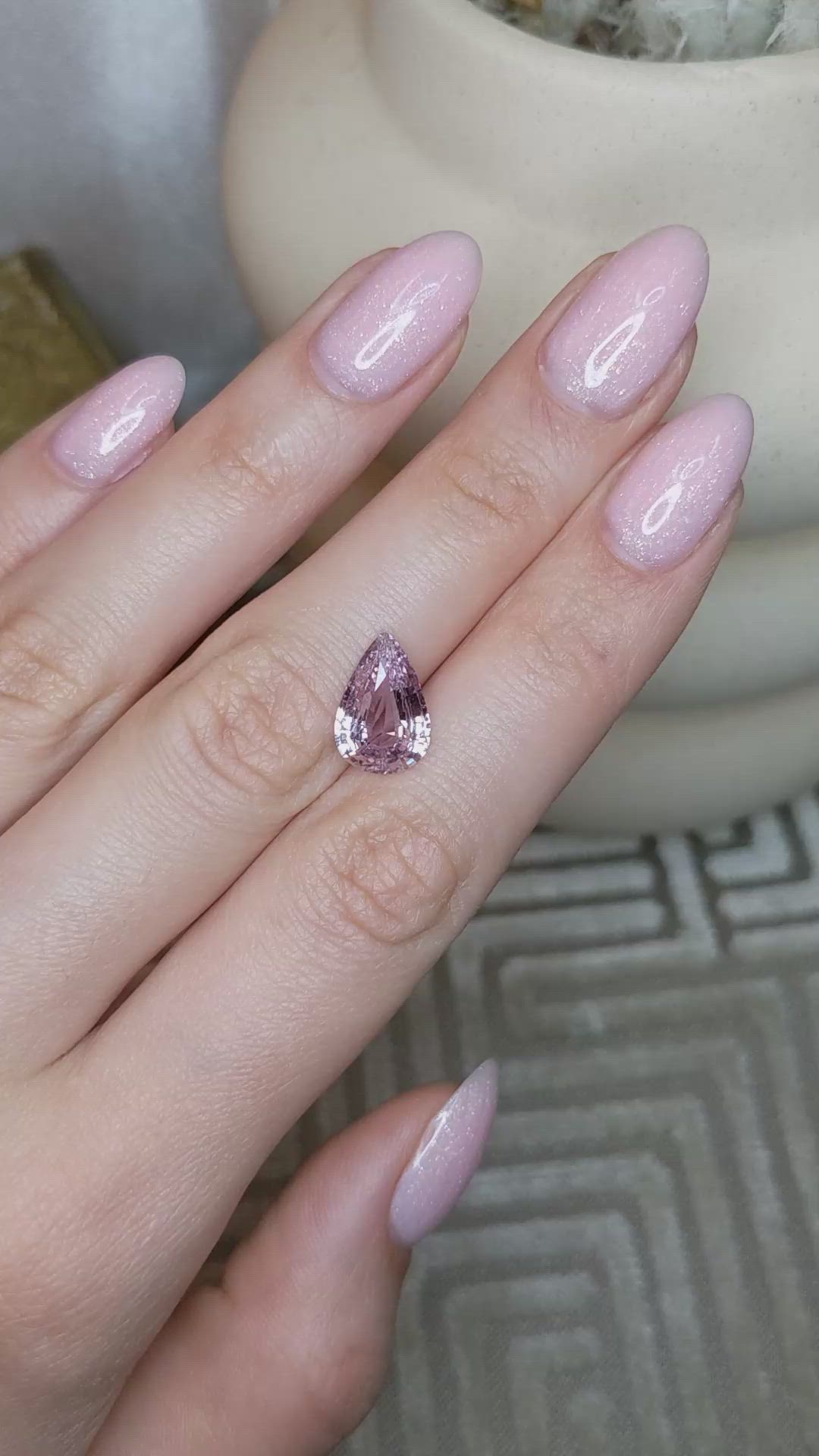 4.11 Ct. Purplish Pink Sapphire from Ceylon (Sri Lanka) Size Video