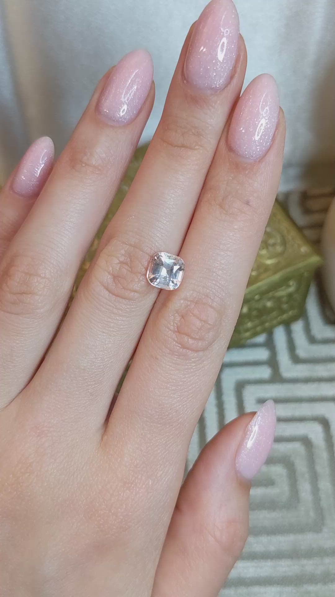 3.03 Ct. Peach Sapphire from Ceylon (Sri Lanka) Size Video