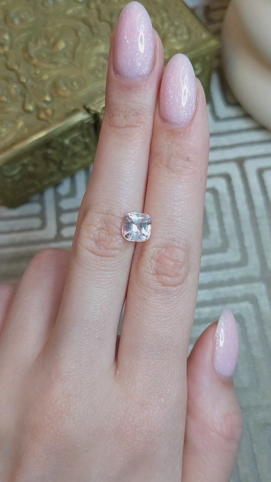 3.03 Ct. Peach Sapphire from Ceylon (Sri Lanka) Size Video