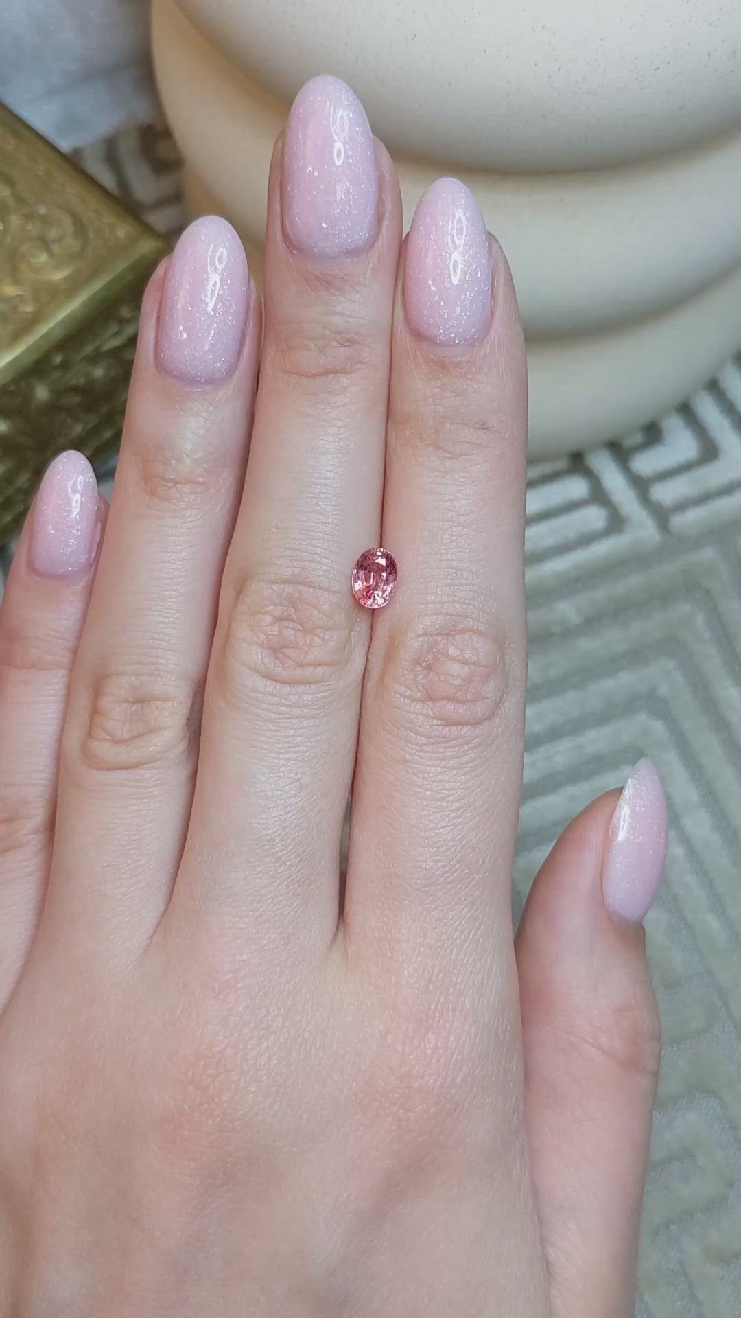 1.22 Ct. Padparadscha Sapphire from Ceylon (Sri Lanka) Size Video