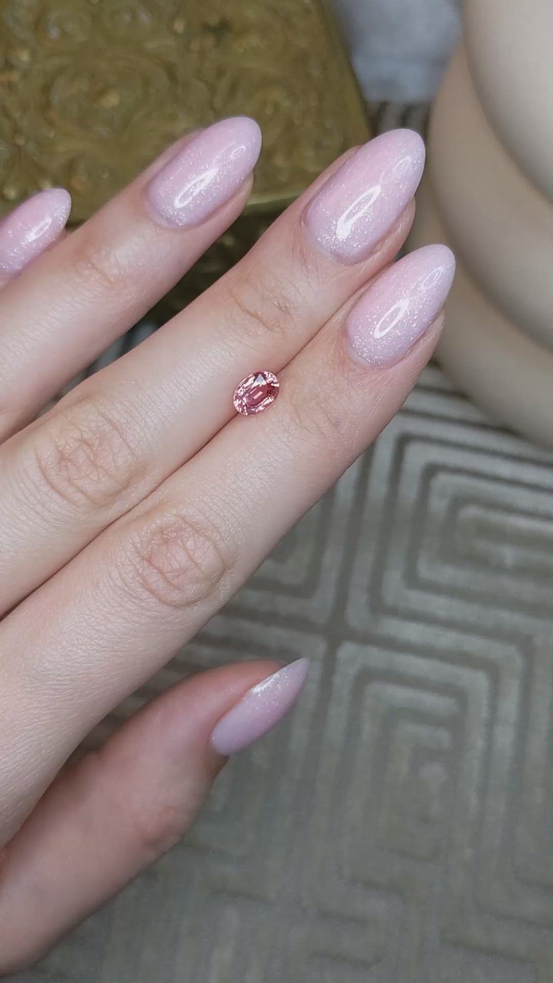 1.22 Ct. Padparadscha Sapphire from Ceylon (Sri Lanka) Size Video
