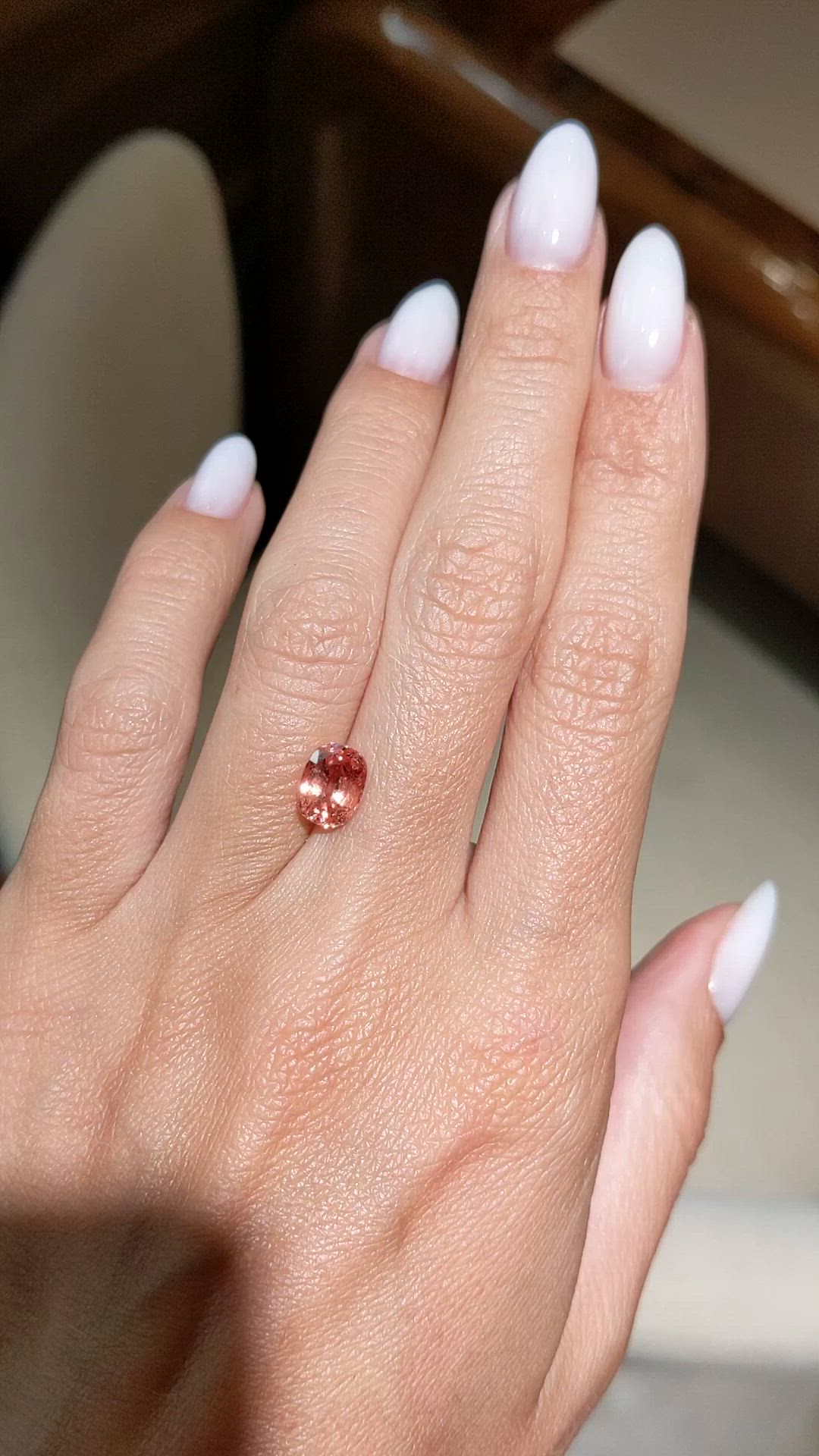 2.27 Ct. Padparadscha Sapphire from Ceylon (Sri Lanka) Size Video