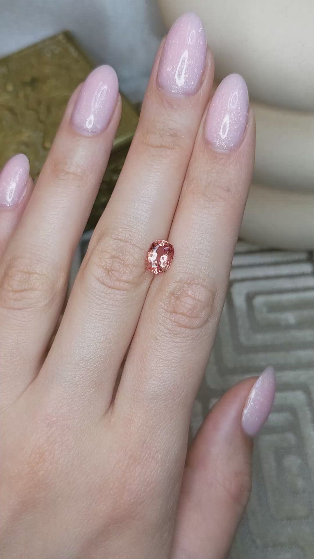 2.27 Ct. Padparadscha Sapphire from Ceylon (Sri Lanka) Size Video