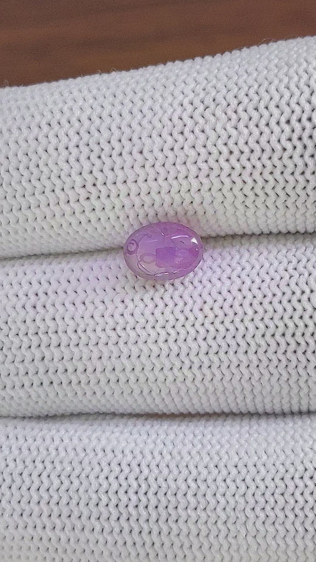 2.43 Ct. Pinkish Purple Star Sapphire from Ceylon (Sri Lanka) Size Video