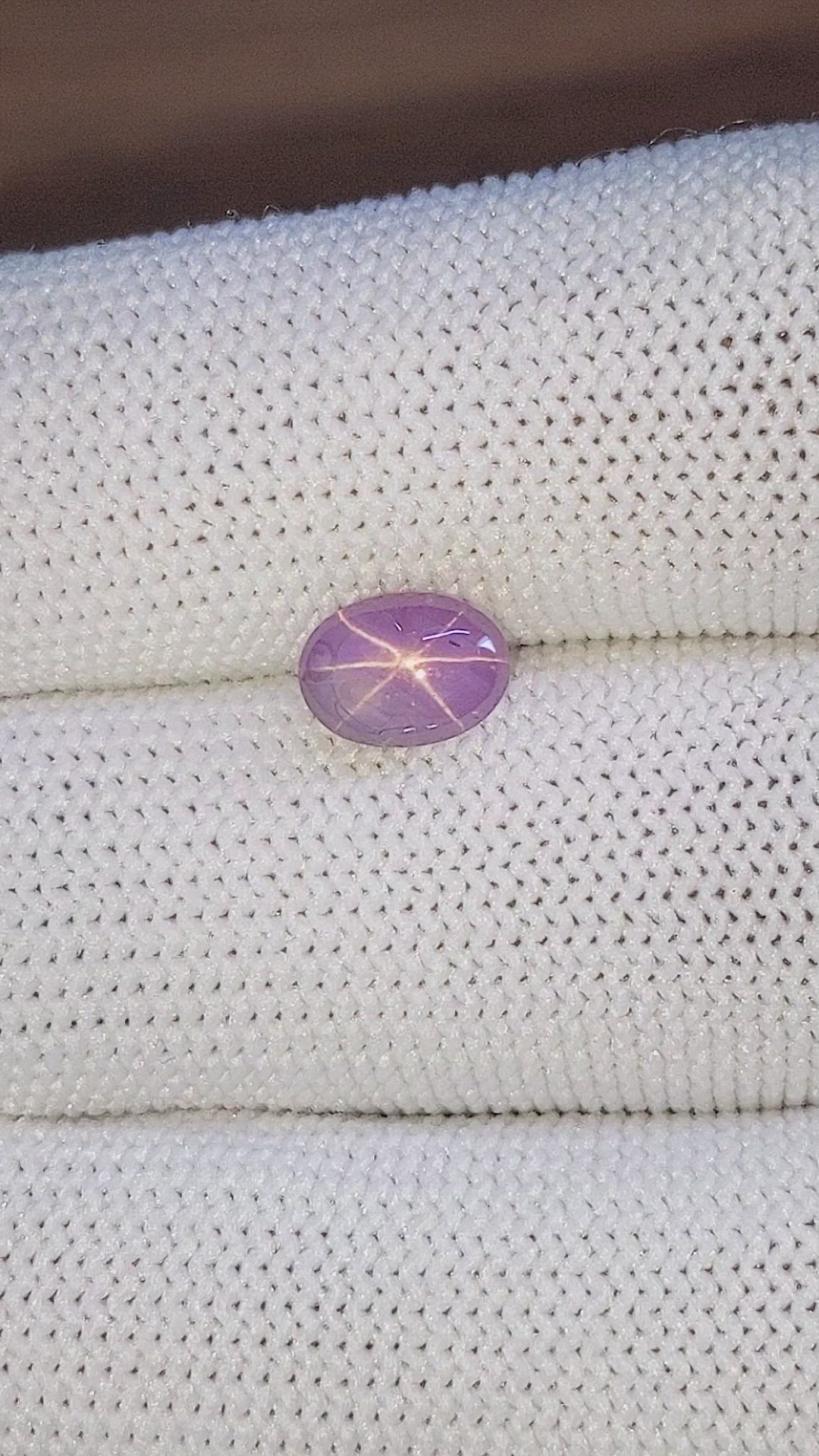 2.43 Ct. Pinkish Purple Star Sapphire from Ceylon (Sri Lanka) Size Video