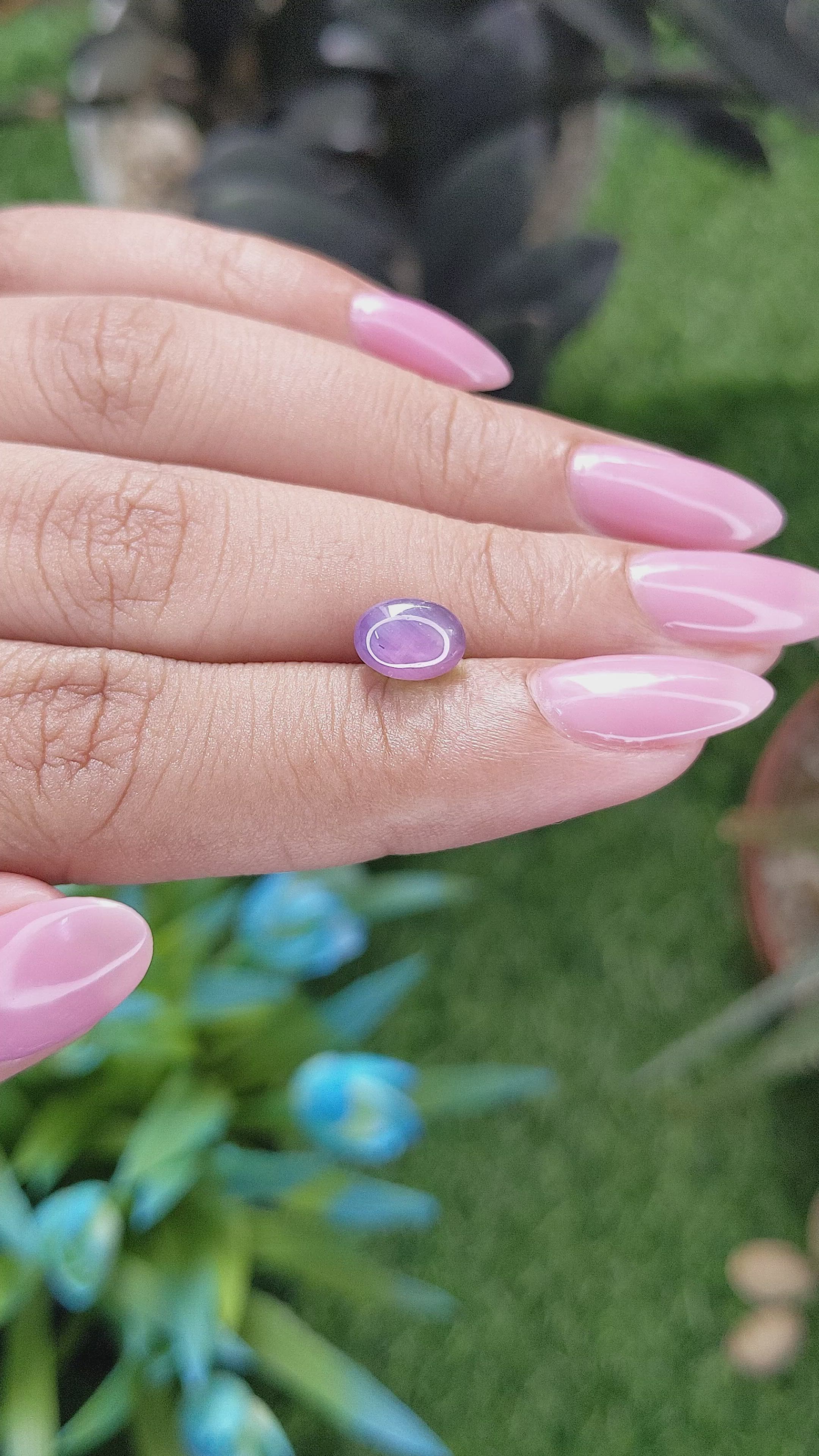 2.43 Ct. Pinkish Purple Star Sapphire from Ceylon (Sri Lanka) Size Video
