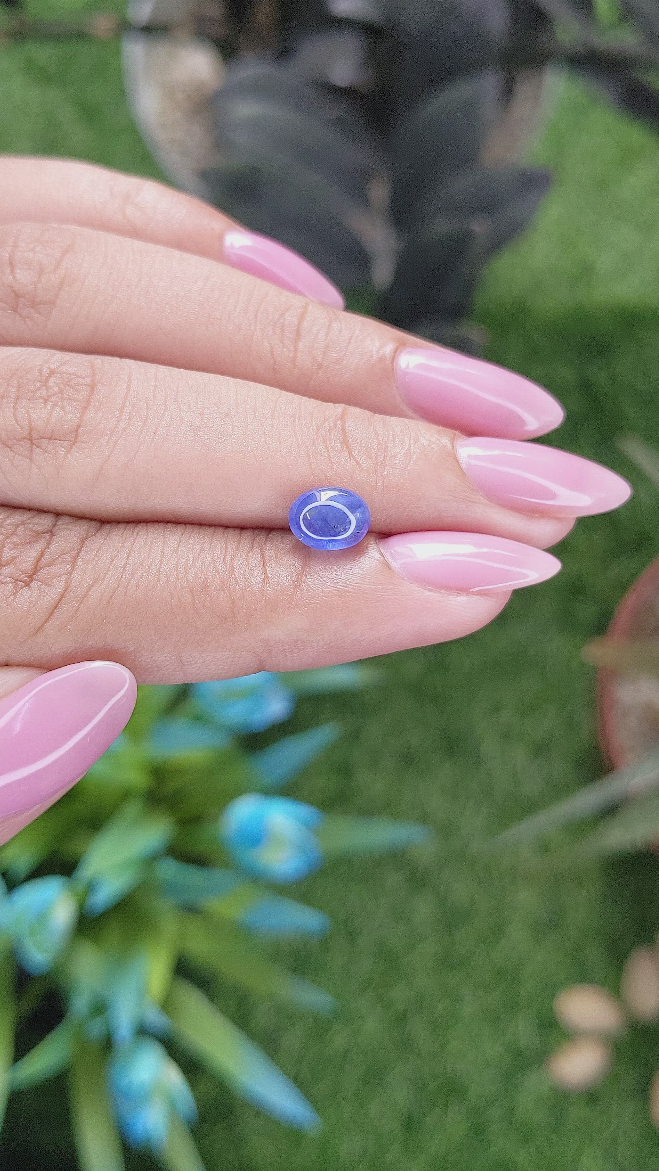 1.73 Ct. Blue Star Sapphire from Ceylon (Sri Lanka) Size Video