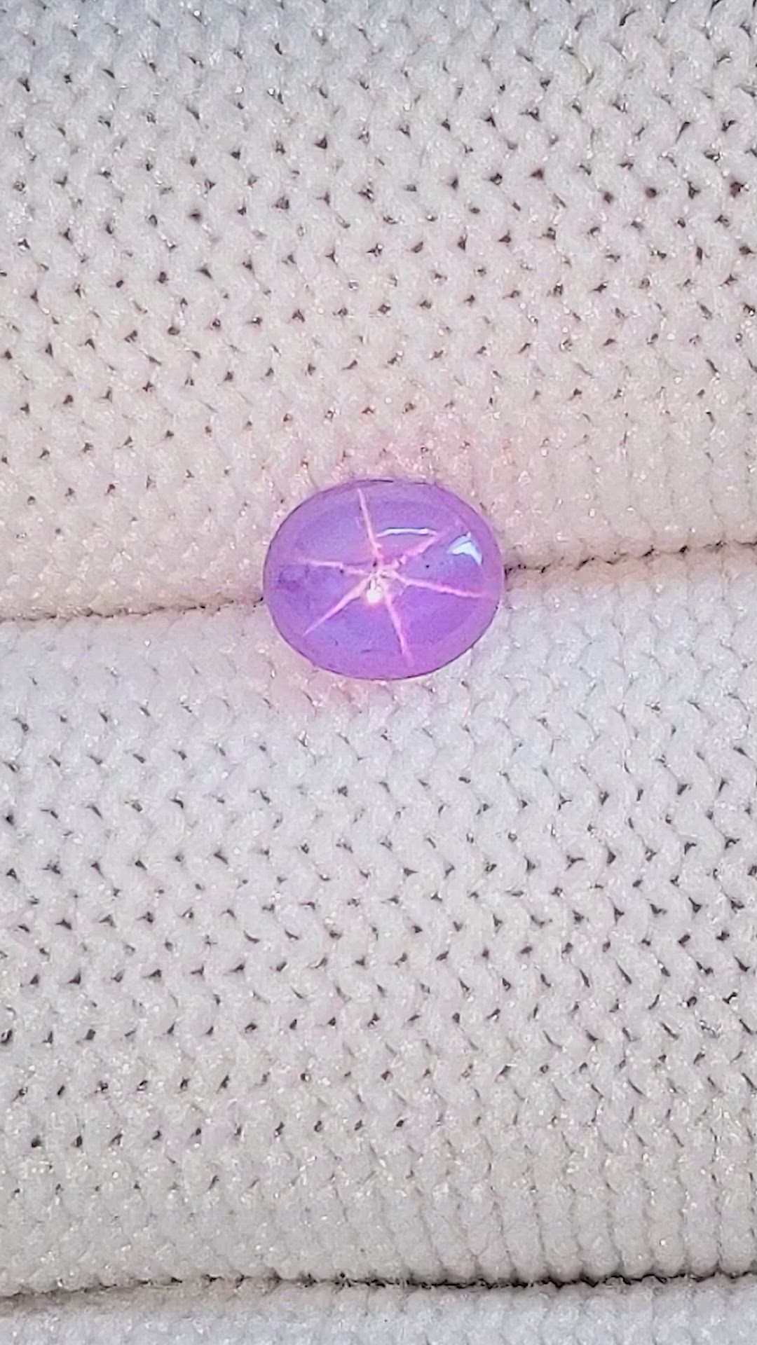 1.20 Ct. Purple Star Sapphire from Ceylon (Sri Lanka) Size Video