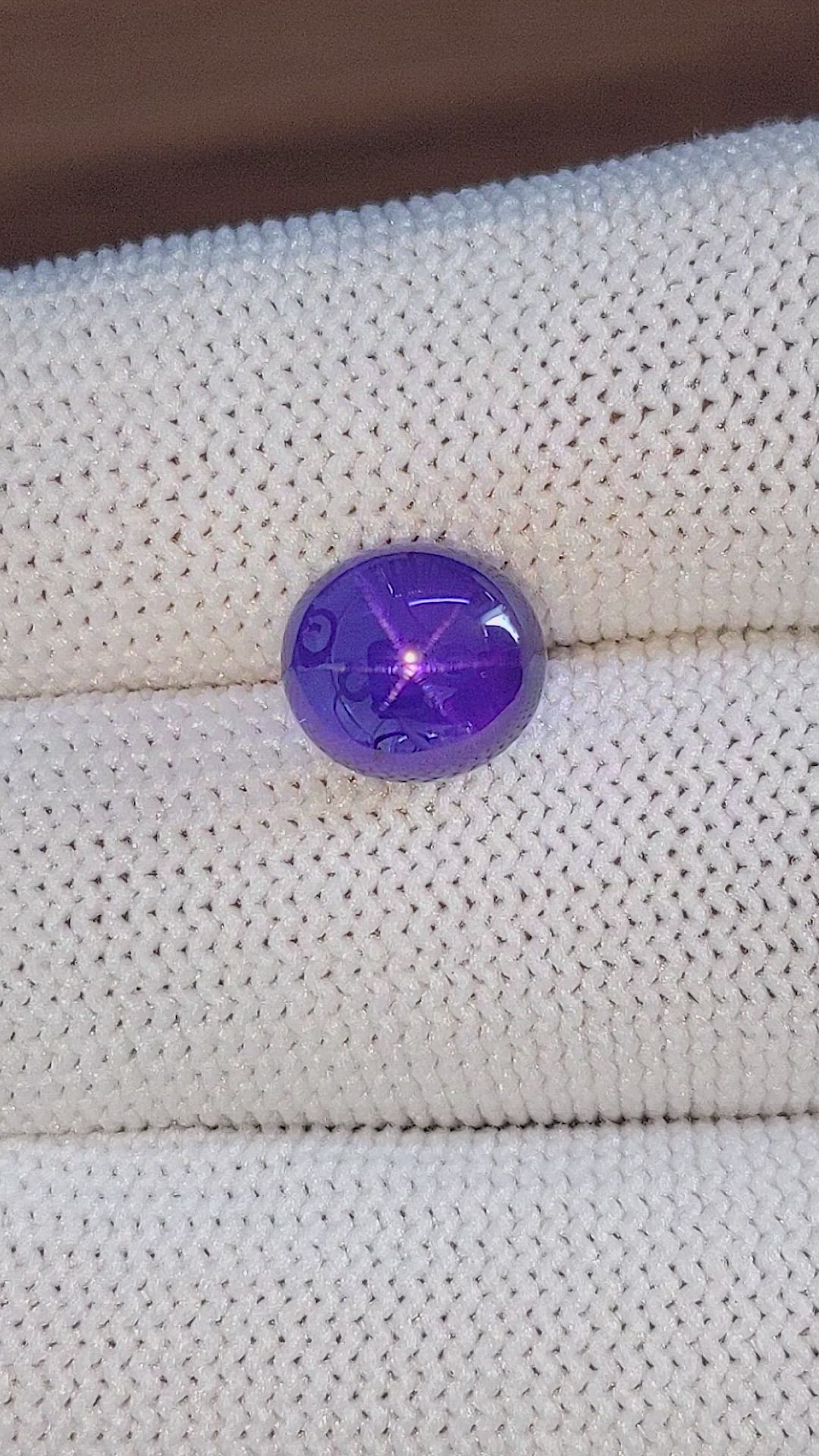 6.19 Ct. Purplish Blue Star Sapphire from Ceylon (Sri Lanka) Size Video