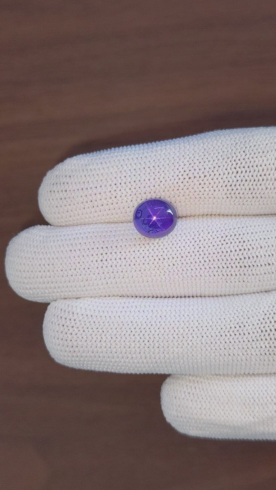 6.19 Ct. Purplish Blue Star Sapphire from Ceylon (Sri Lanka) Size Video