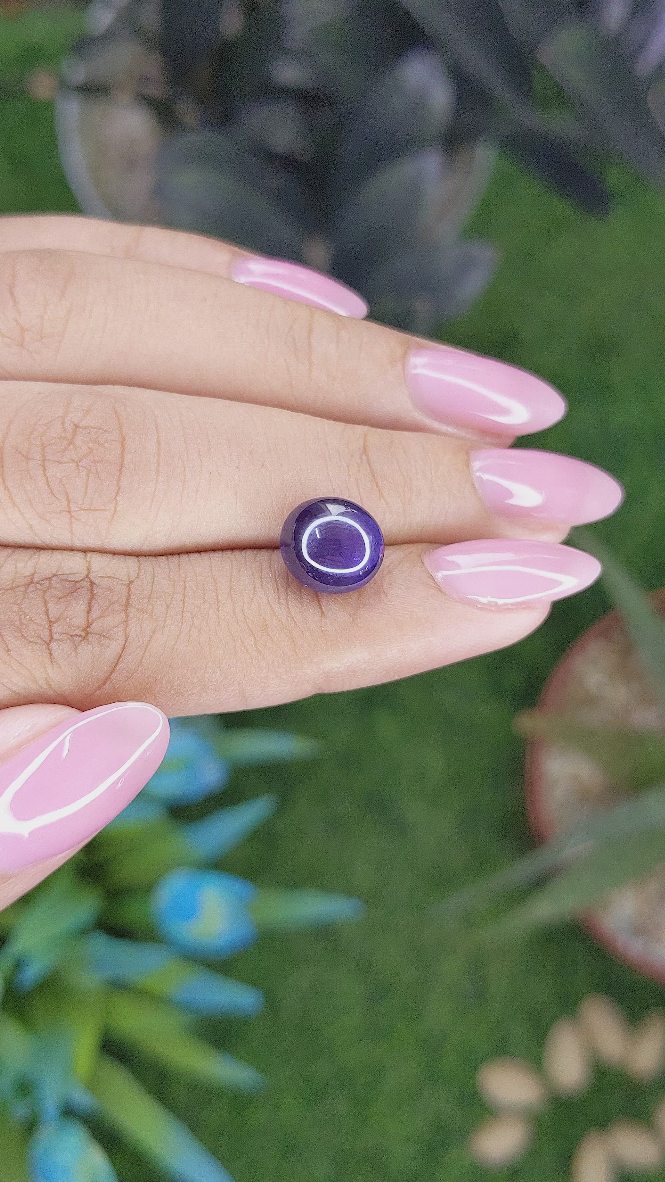 6.19 Ct. Purplish Blue Star Sapphire from Ceylon (Sri Lanka) Size Video