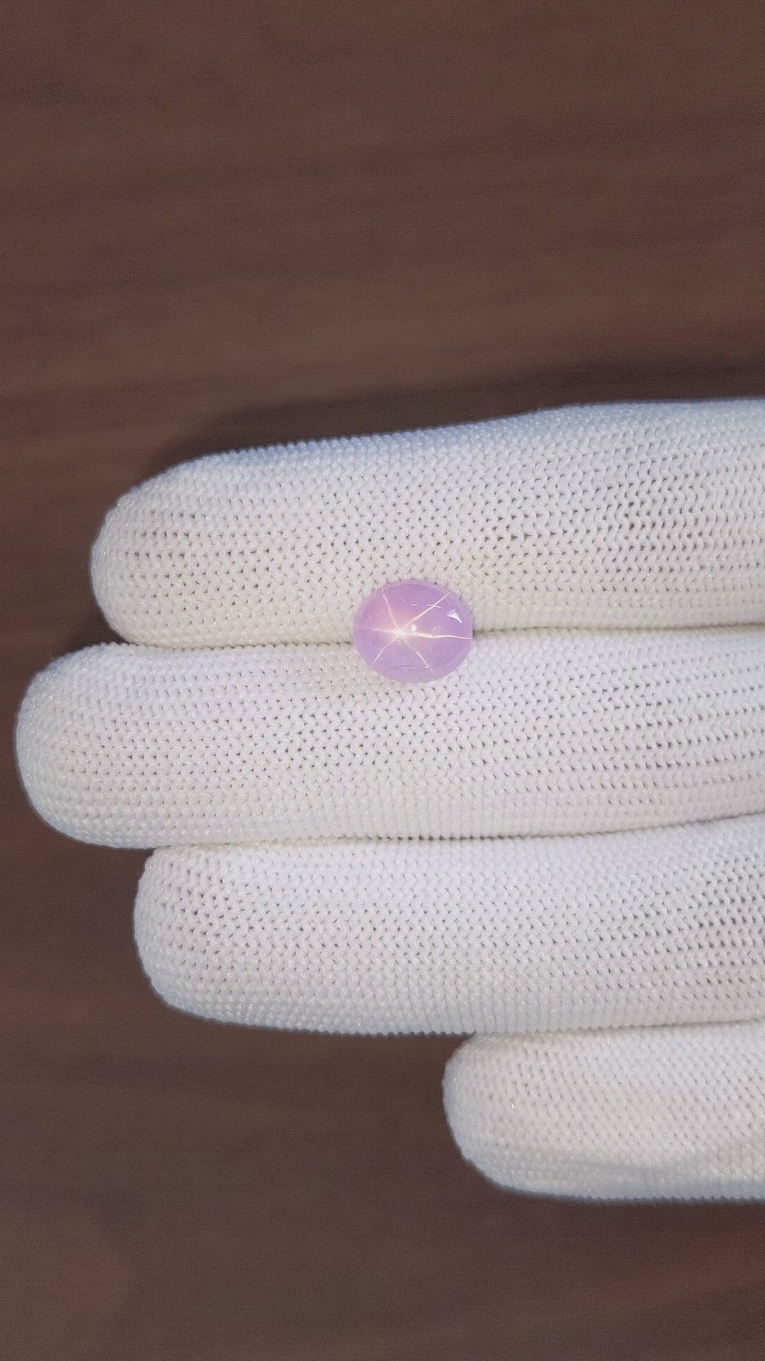 5.04 Ct. Purplish Pink Star Sapphire from Ceylon (Sri Lanka) Size Video
