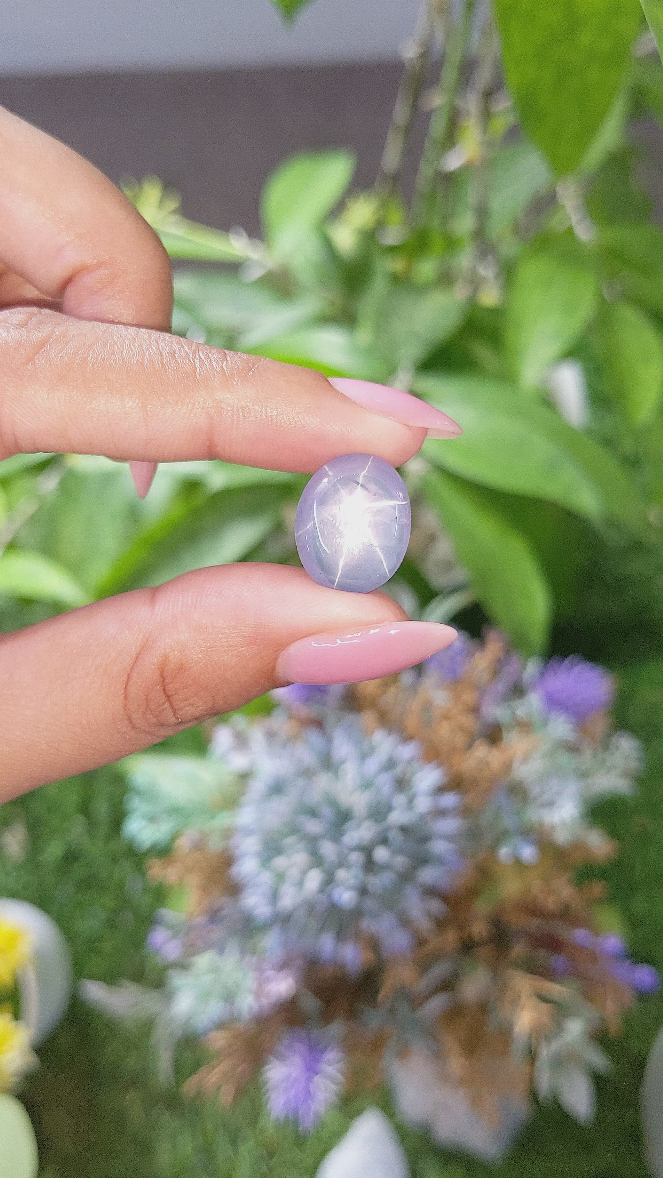 17.37 Ct. Blue Star Sapphire from Ceylon (Sri Lanka) Size Video