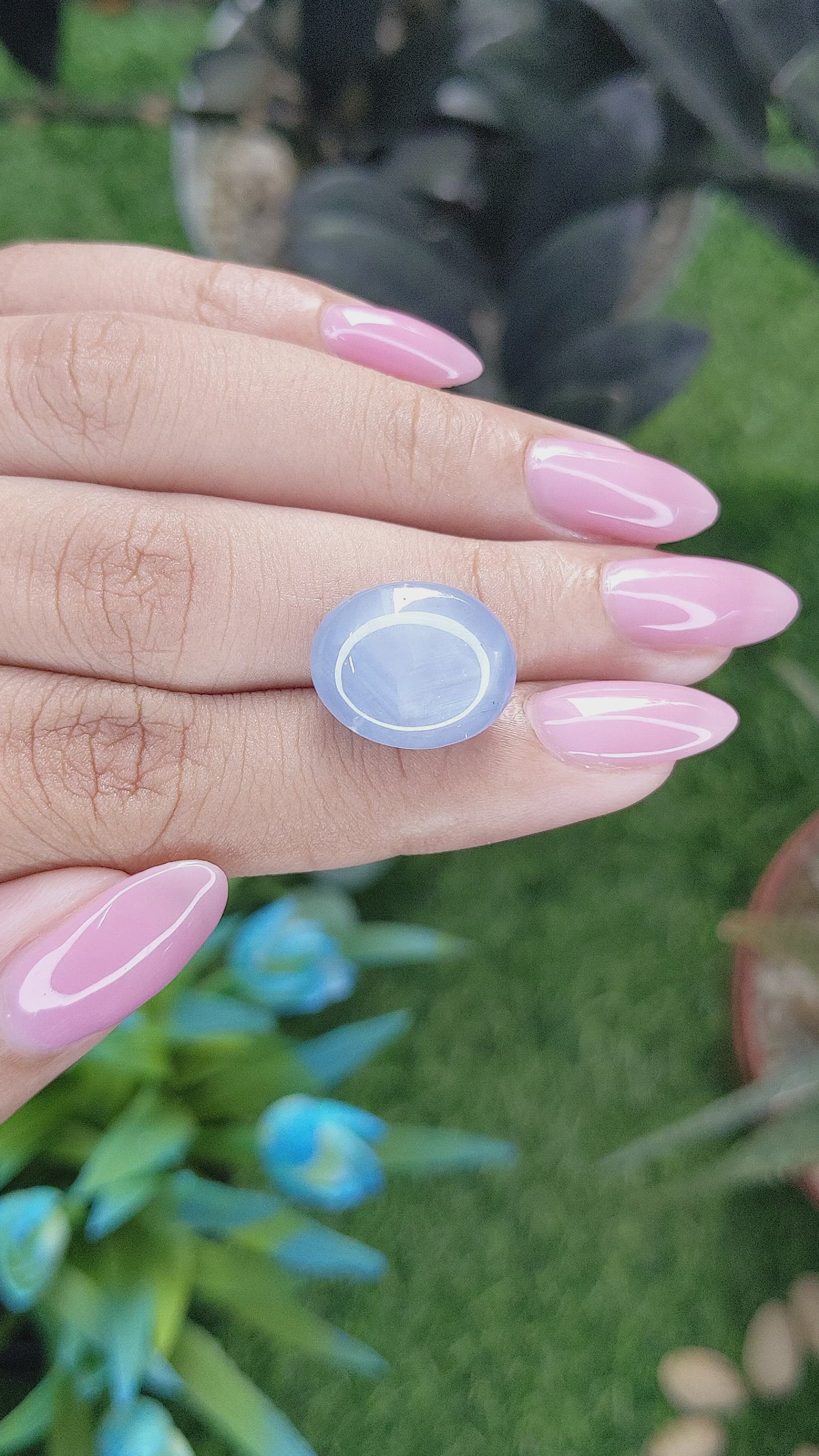 17.37 Ct. Blue Star Sapphire from Ceylon (Sri Lanka) Size Video