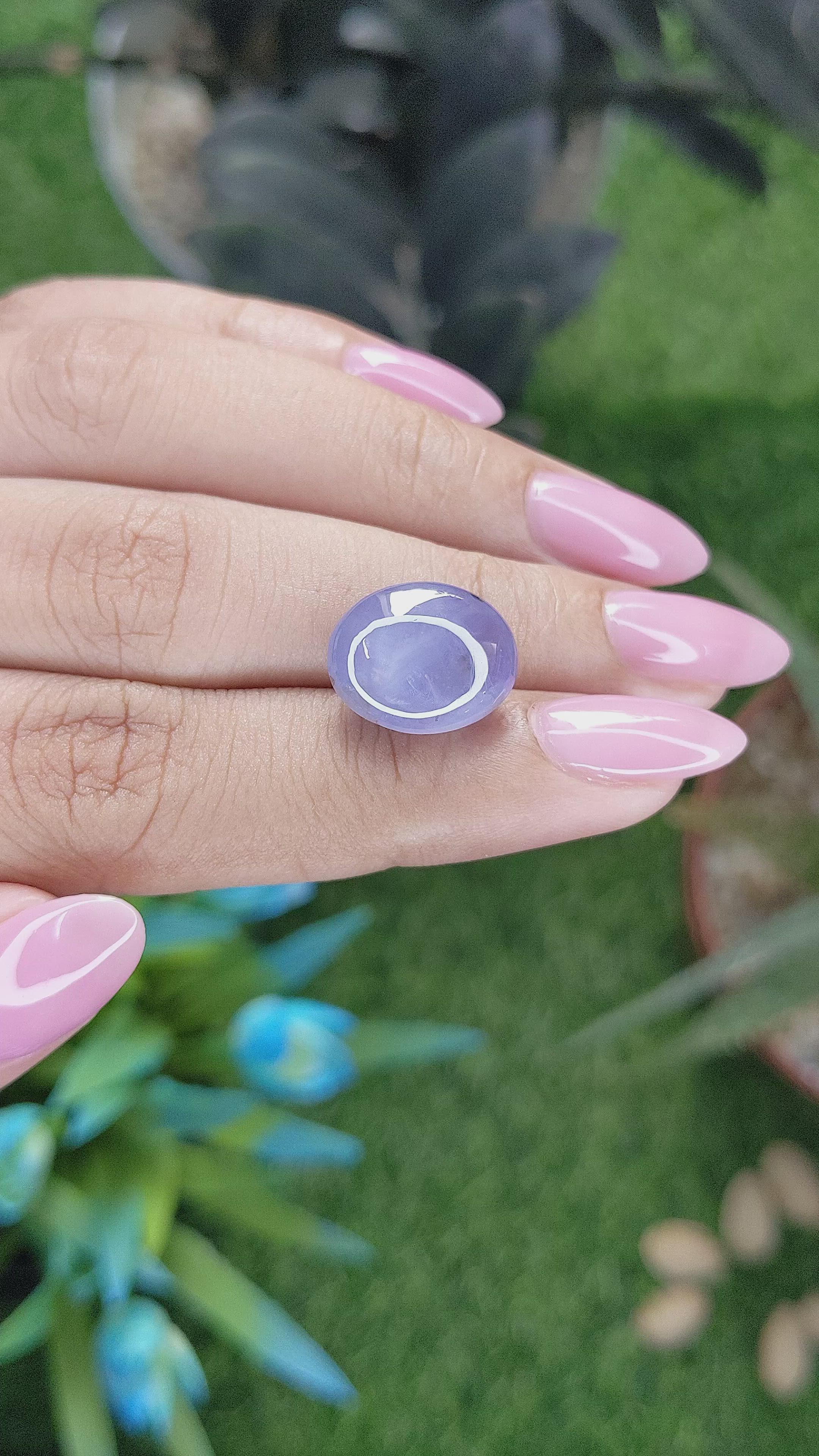 14.09 Ct. Purplish Blue Star Sapphire from Ceylon (Sri Lanka) Size Video