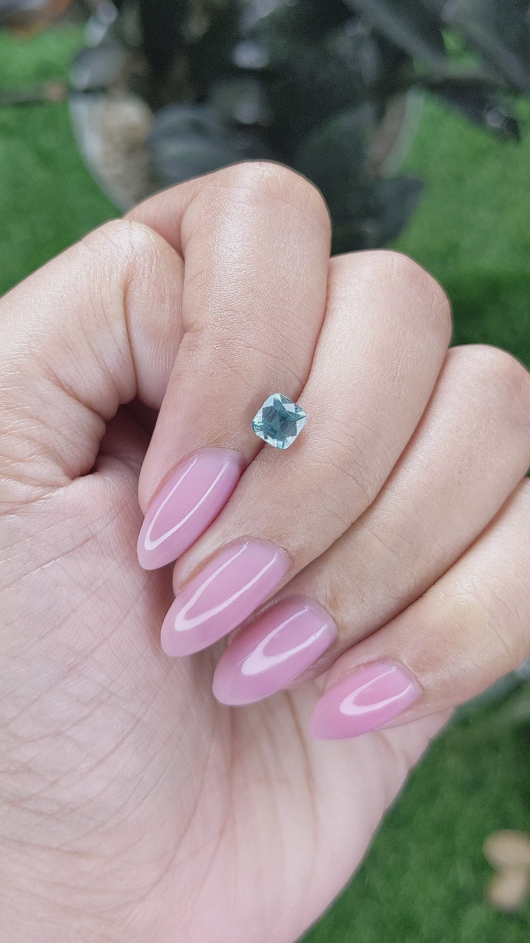 1.02 Ct. Bluish Green Sapphire from Ceylon (Sri Lanka) Size Video