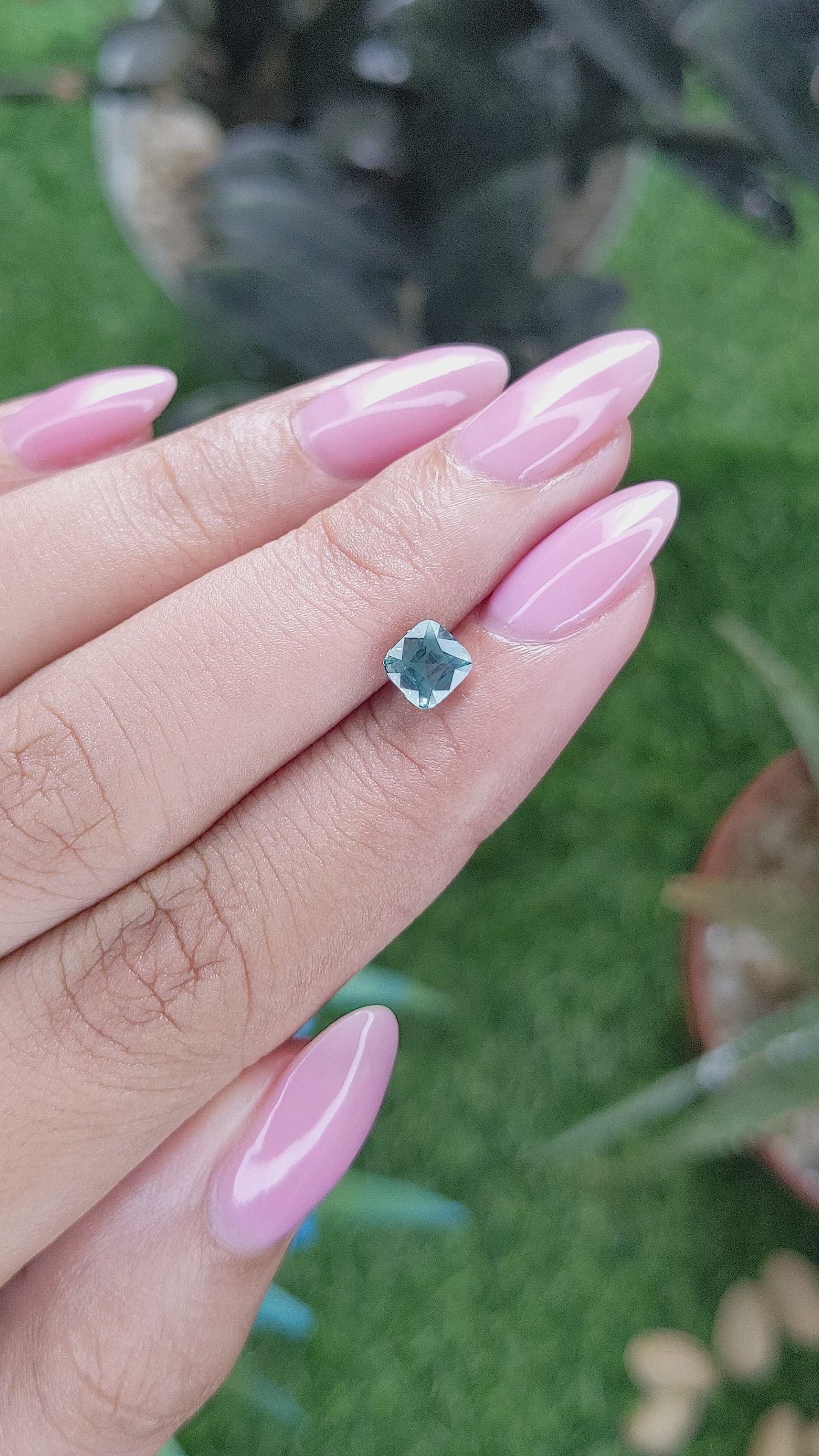 1.02 Ct. Bluish Green Sapphire from Ceylon (Sri Lanka) Size Video