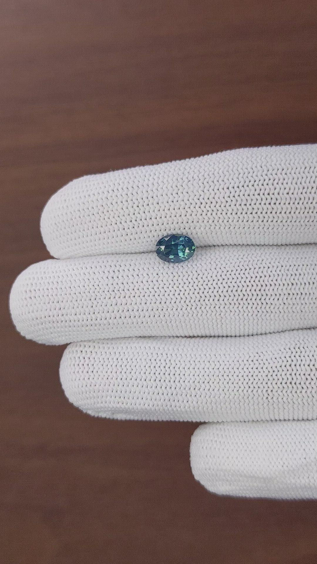 1.62 Ct. Greenish Blue Sapphire from Madagascar Size Video