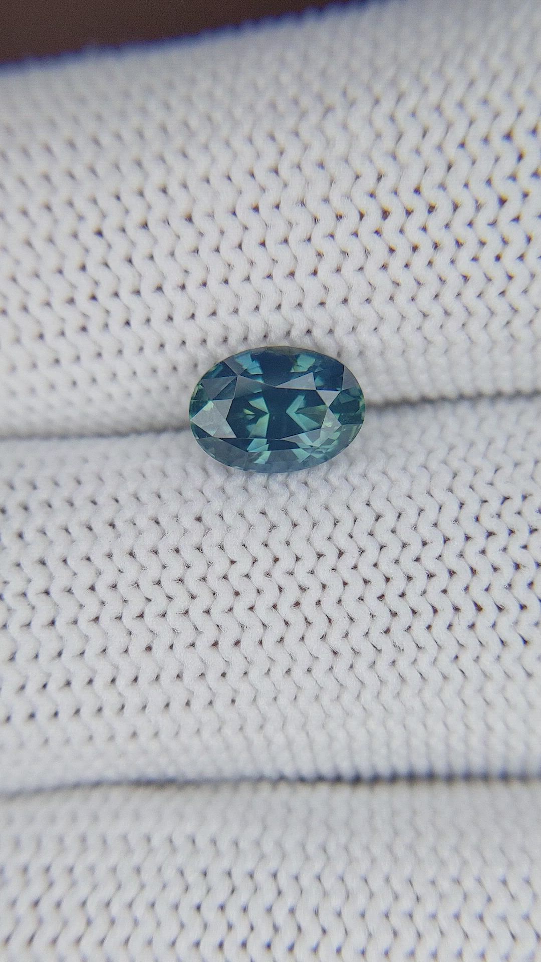 1.62 Ct. Greenish Blue Sapphire from Madagascar Size Video