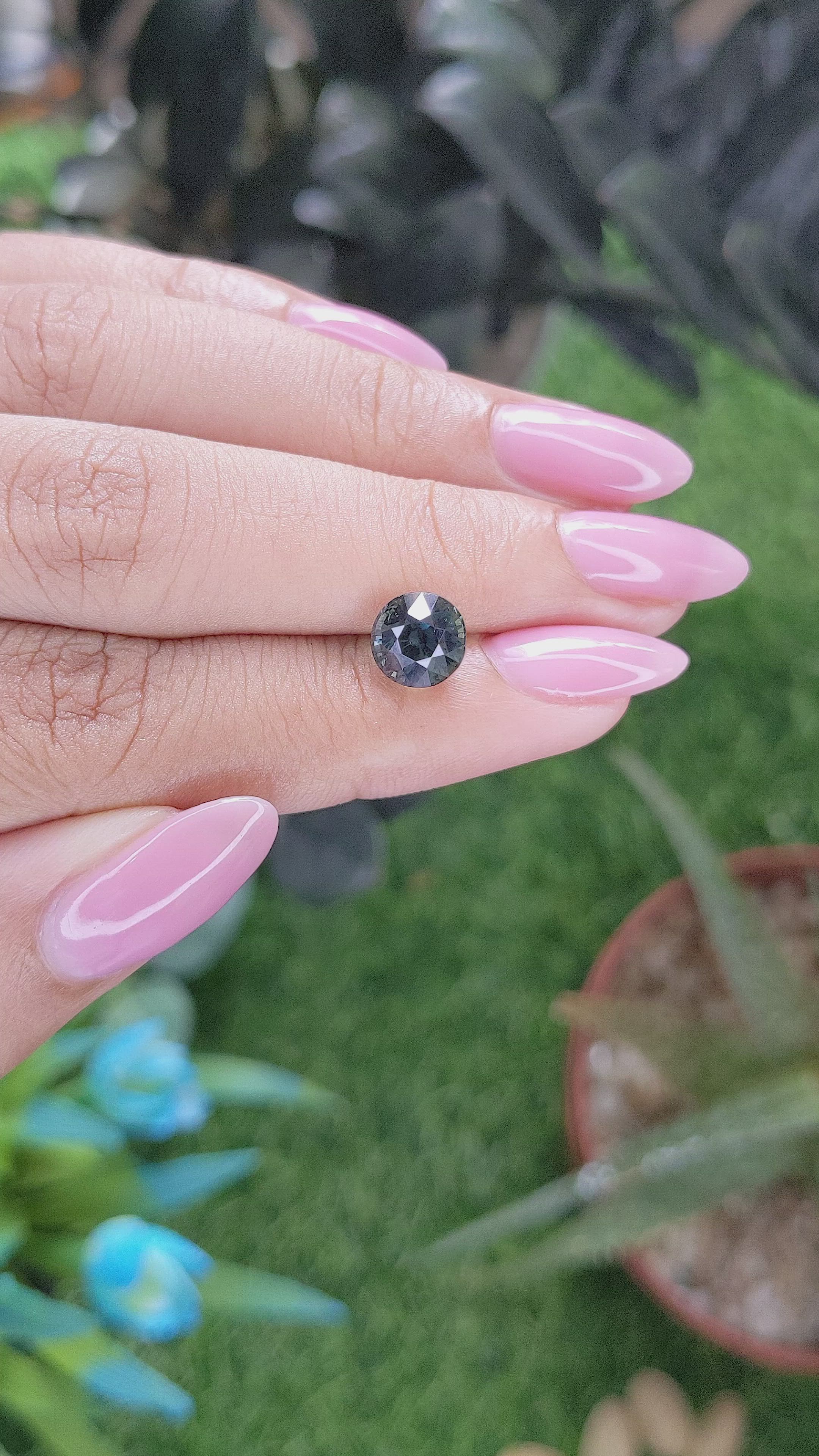 2.69 Ct. Bluish Green Sapphire from Tanzania Size Video