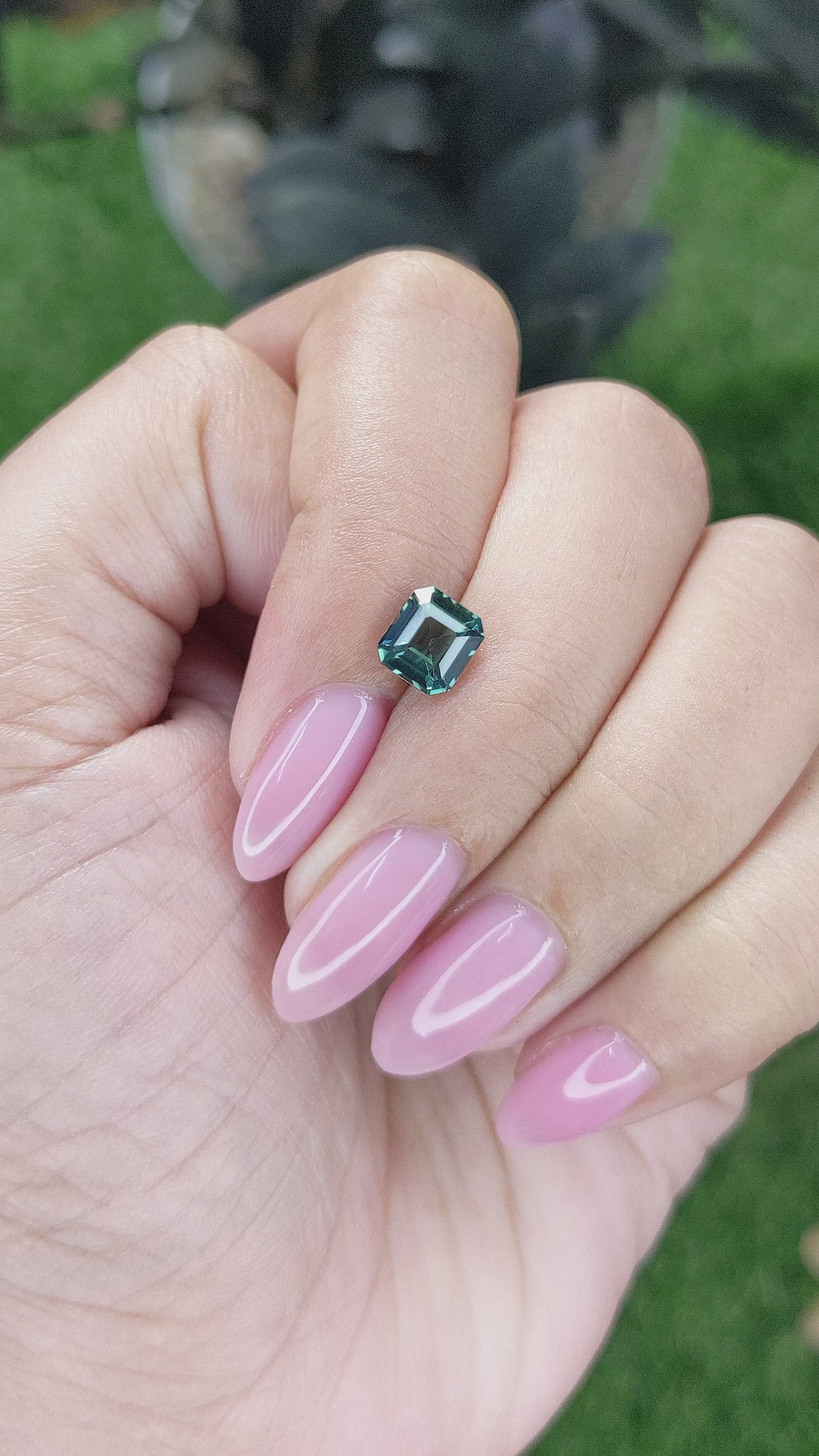 1.55 Ct. Bluish Green Sapphire from Tanzania Size Video
