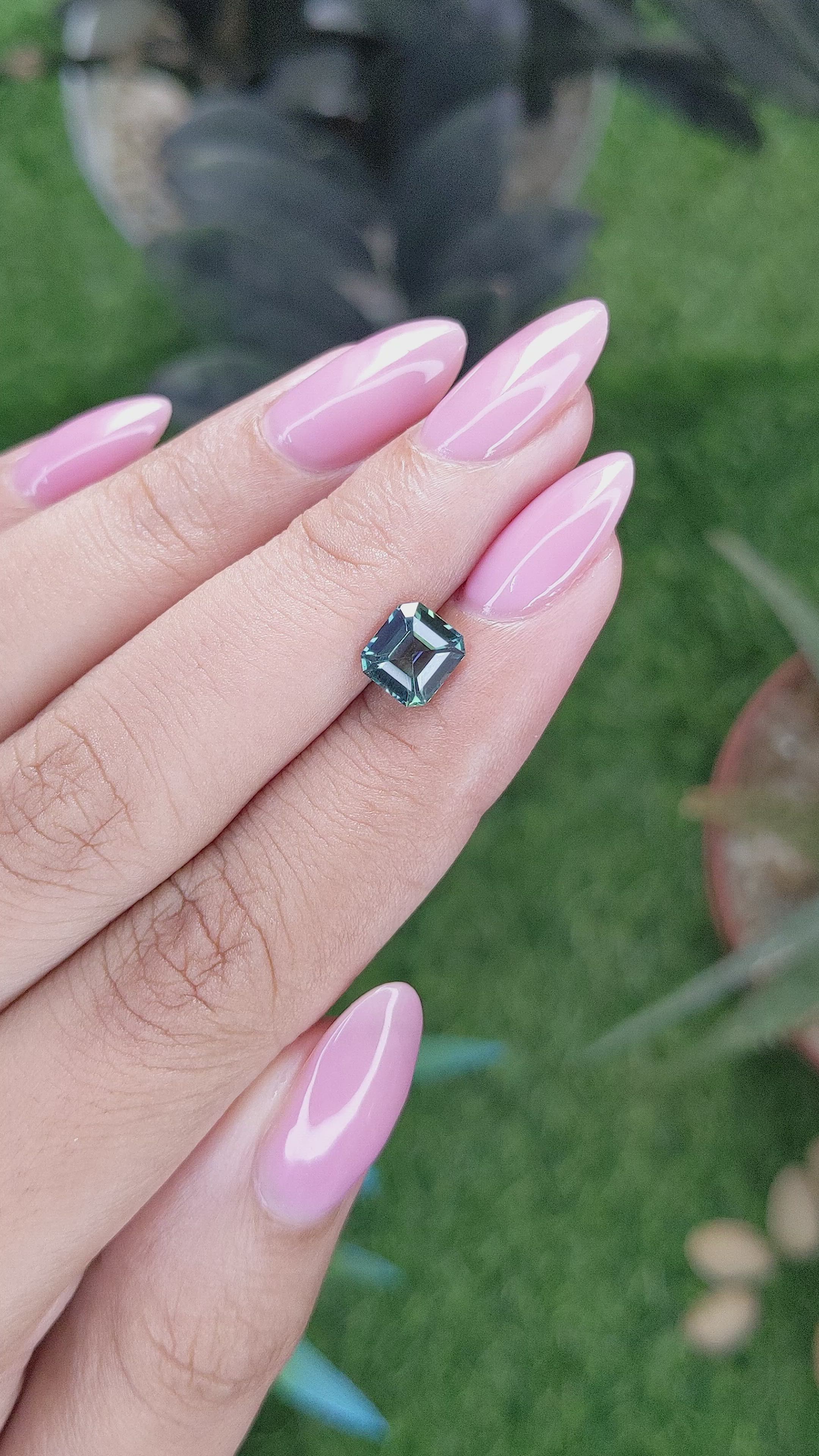 1.55 Ct. Bluish Green Sapphire from Tanzania Size Video