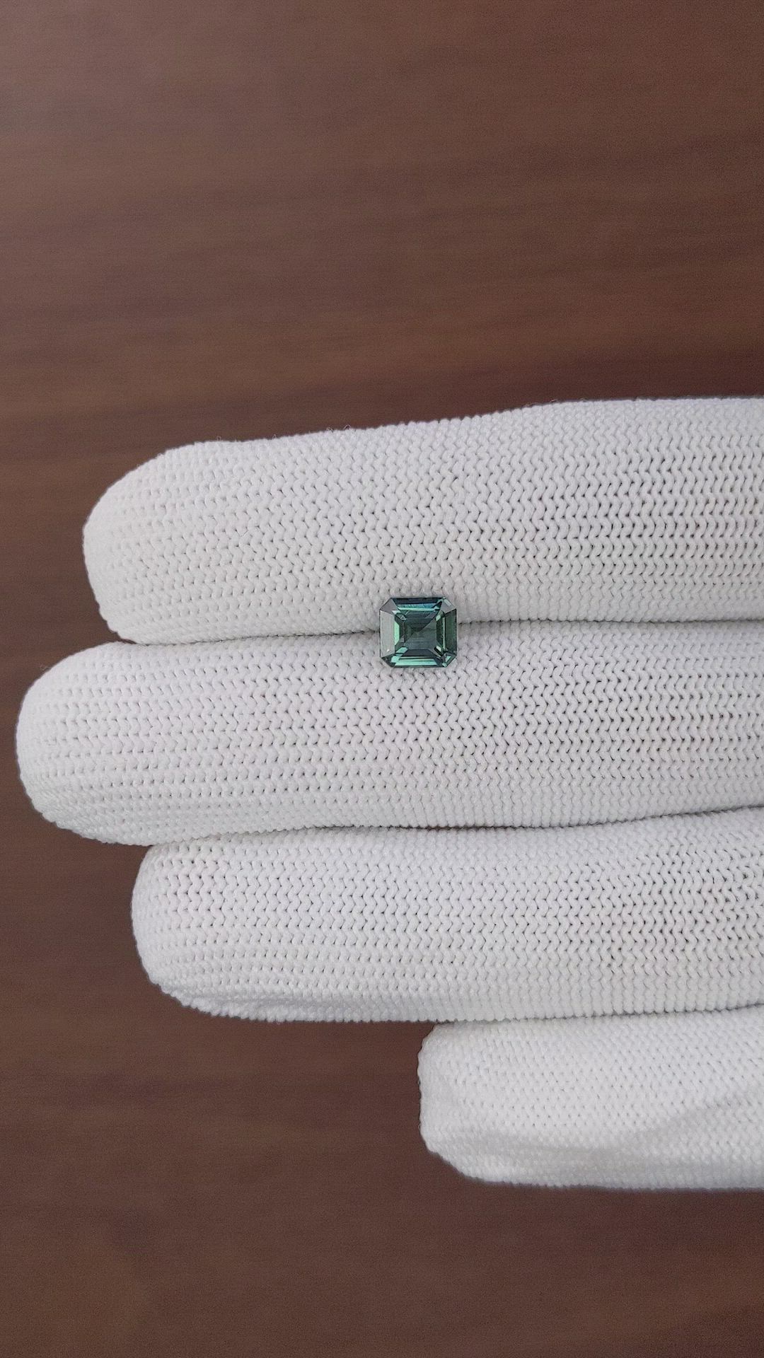 1.55 Ct. Bluish Green Sapphire from Tanzania Size Video