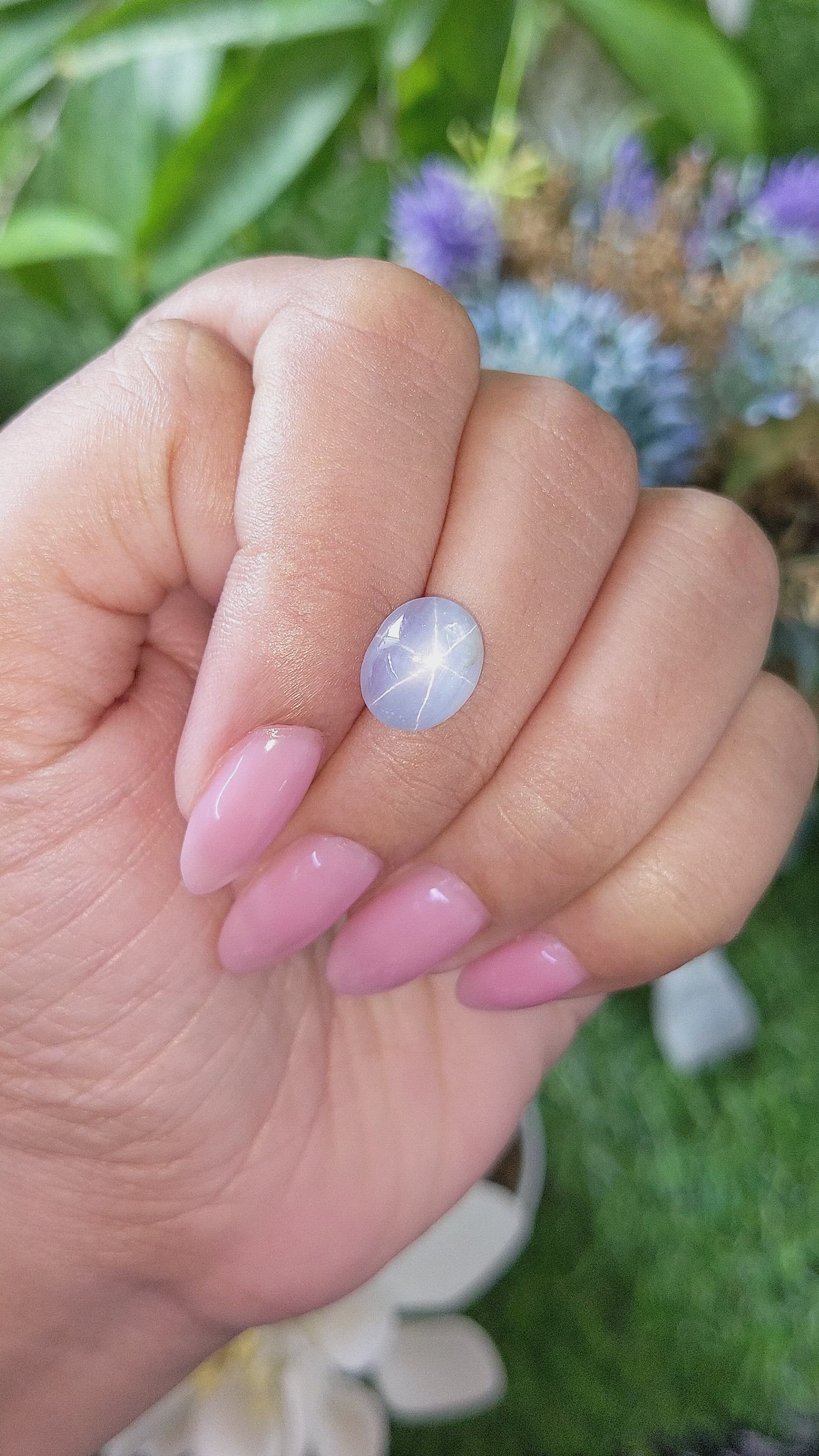 6.09 Ct. Bluish Grey Star Sapphire from Ceylon (Sri Lanka) Size Video