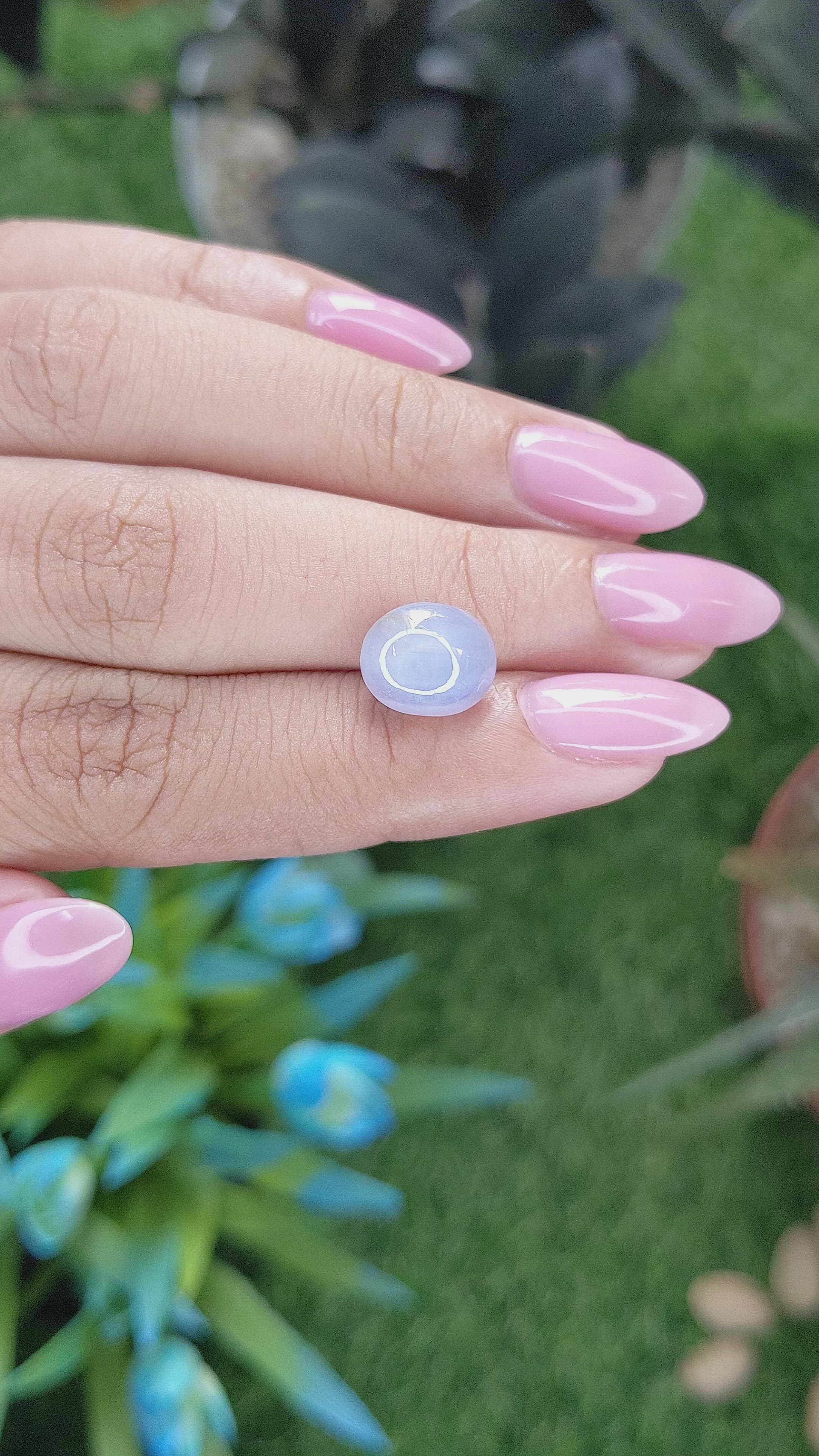 6.09 Ct. Bluish Grey Star Sapphire from Ceylon (Sri Lanka) Size Video