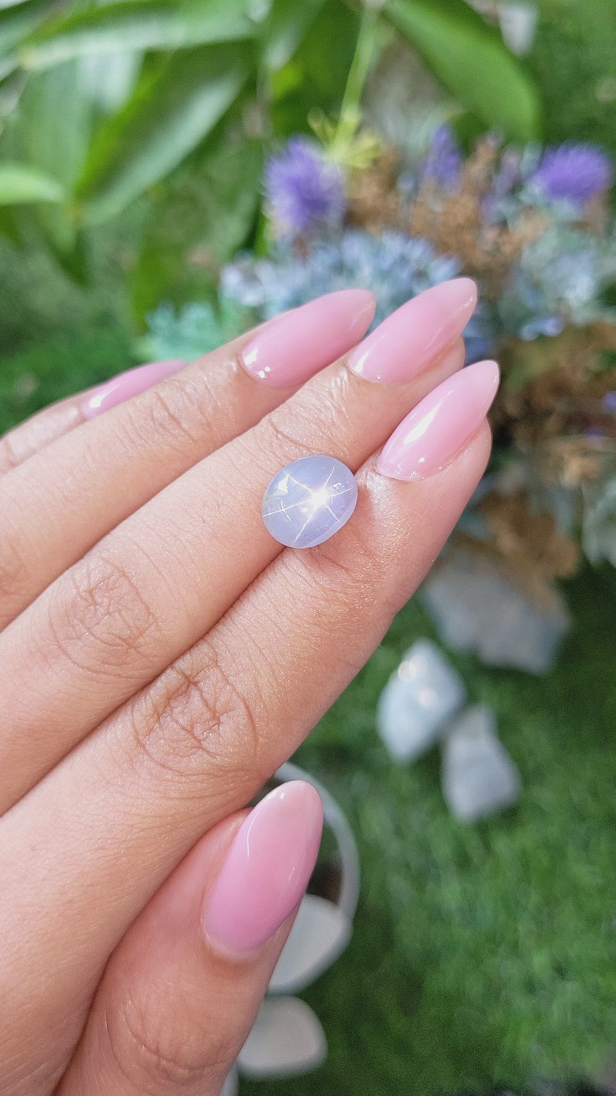 6.09 Ct. Bluish Grey Star Sapphire from Ceylon (Sri Lanka) Size Video