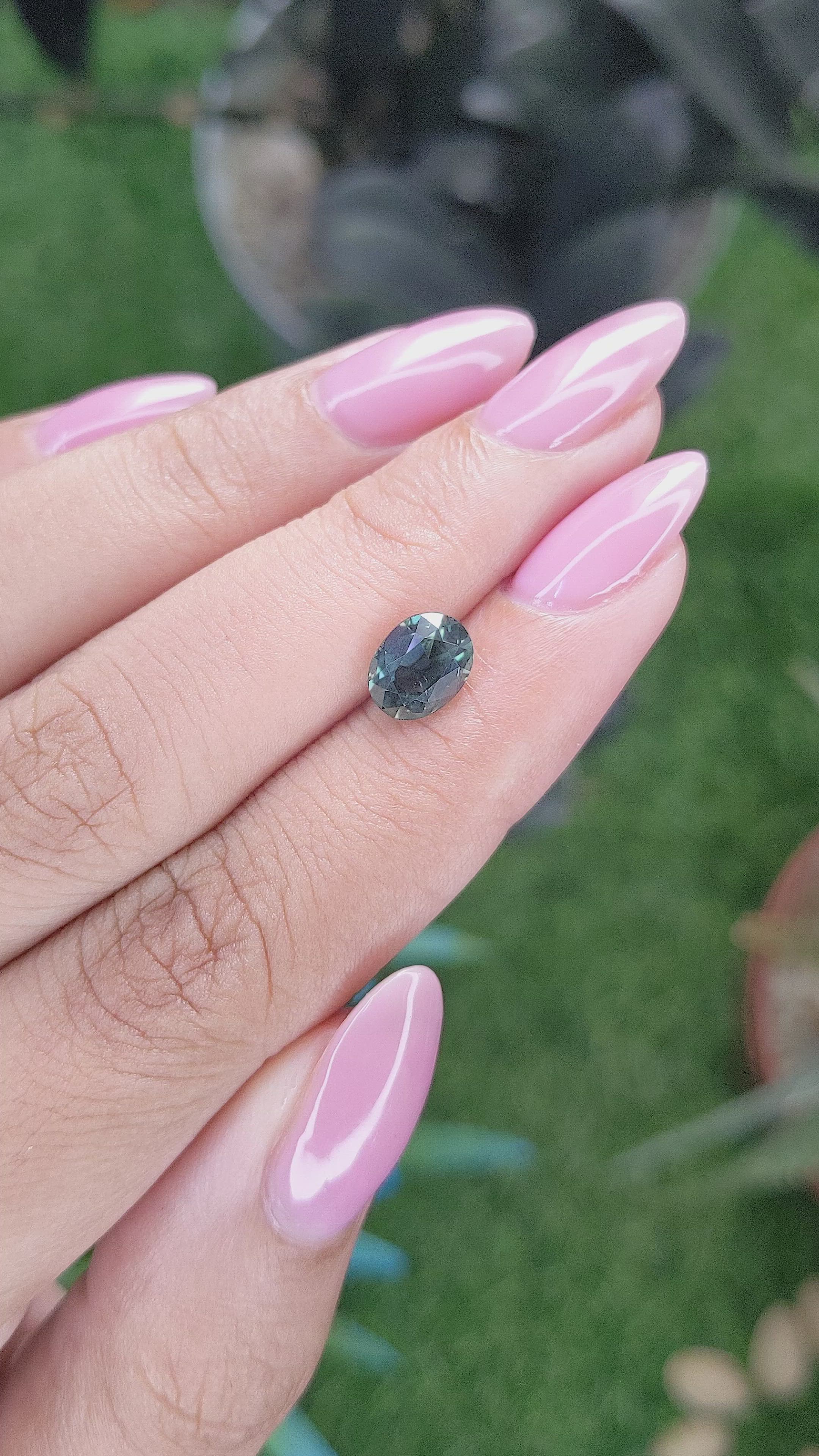 2.03 Ct. Bluish Green Sapphire from Ceylon (Sri Lanka) Size Video