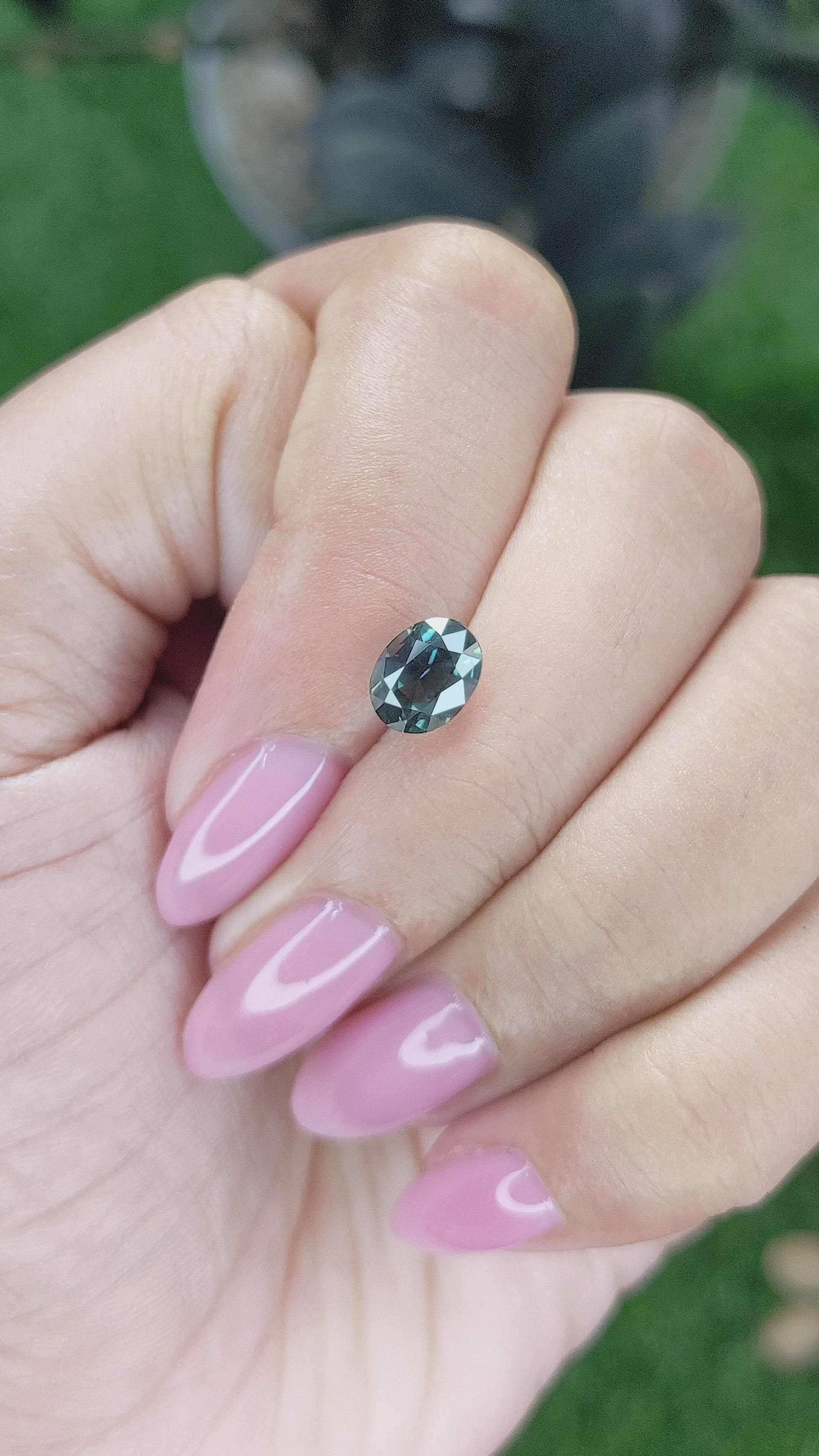 2.03 Ct. Bluish Green Sapphire from Ceylon (Sri Lanka) Size Video