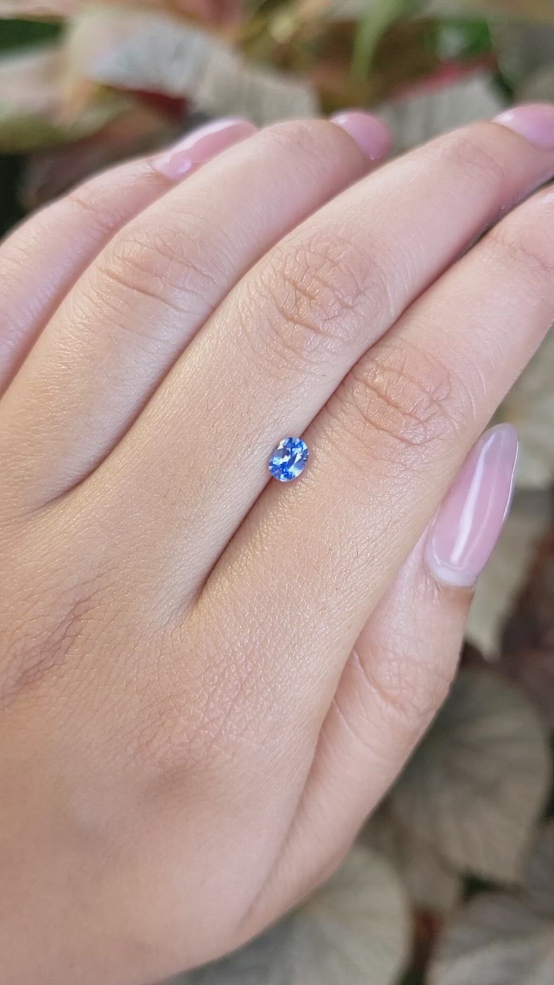 0.45 Ct. Blue Sapphire from Ceylon (Sri Lanka) Size Video