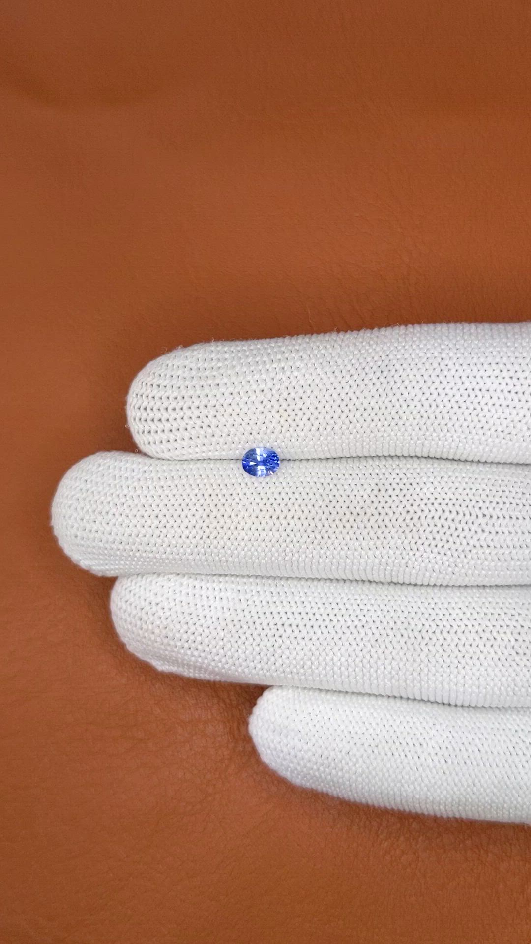 0.45 Ct. Blue Sapphire from Ceylon (Sri Lanka) Size Video