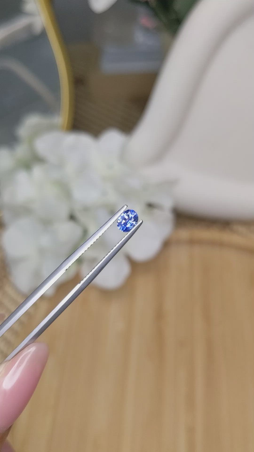 0.45 Ct. Blue Sapphire from Ceylon (Sri Lanka) Size Video