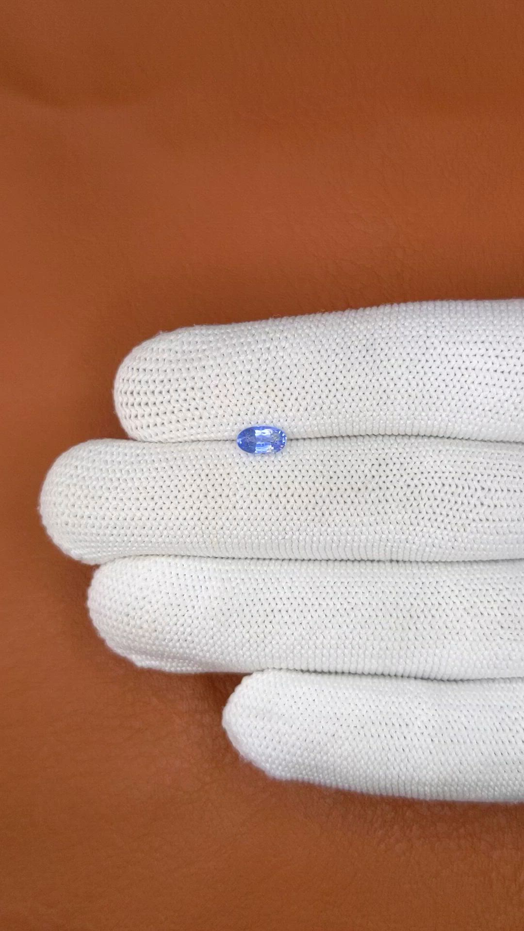 0.85 Ct. Blue Sapphire from Ceylon (Sri Lanka) Size Video