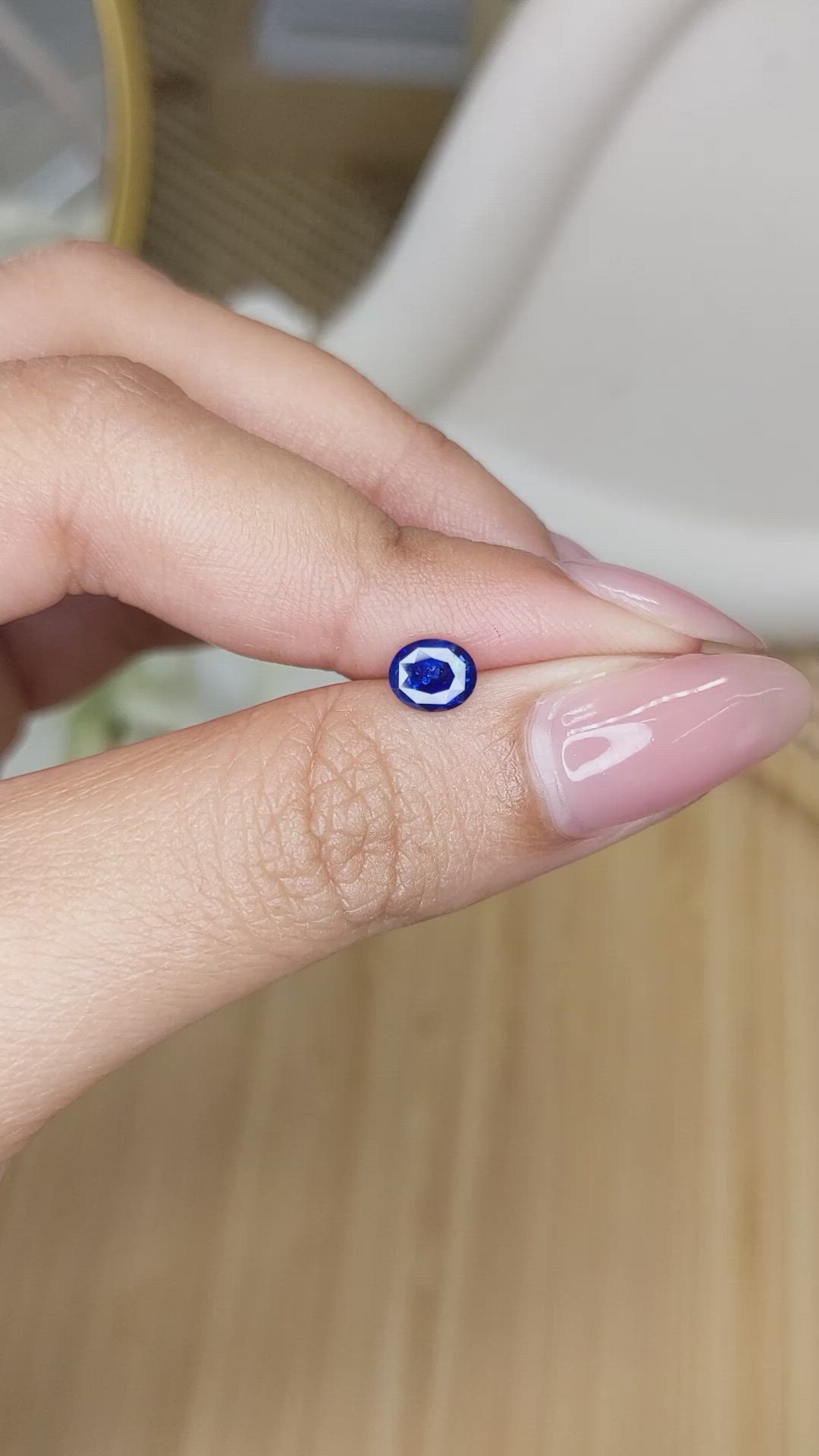 0.69 Ct. Blue Sapphire from Ceylon (Sri Lanka) Size Video