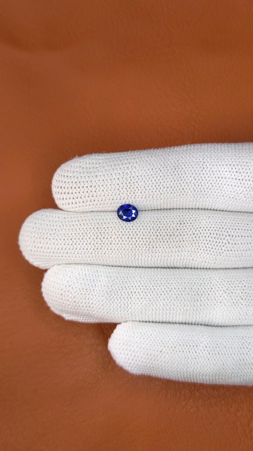 0.69 Ct. Blue Sapphire from Ceylon (Sri Lanka) Size Video