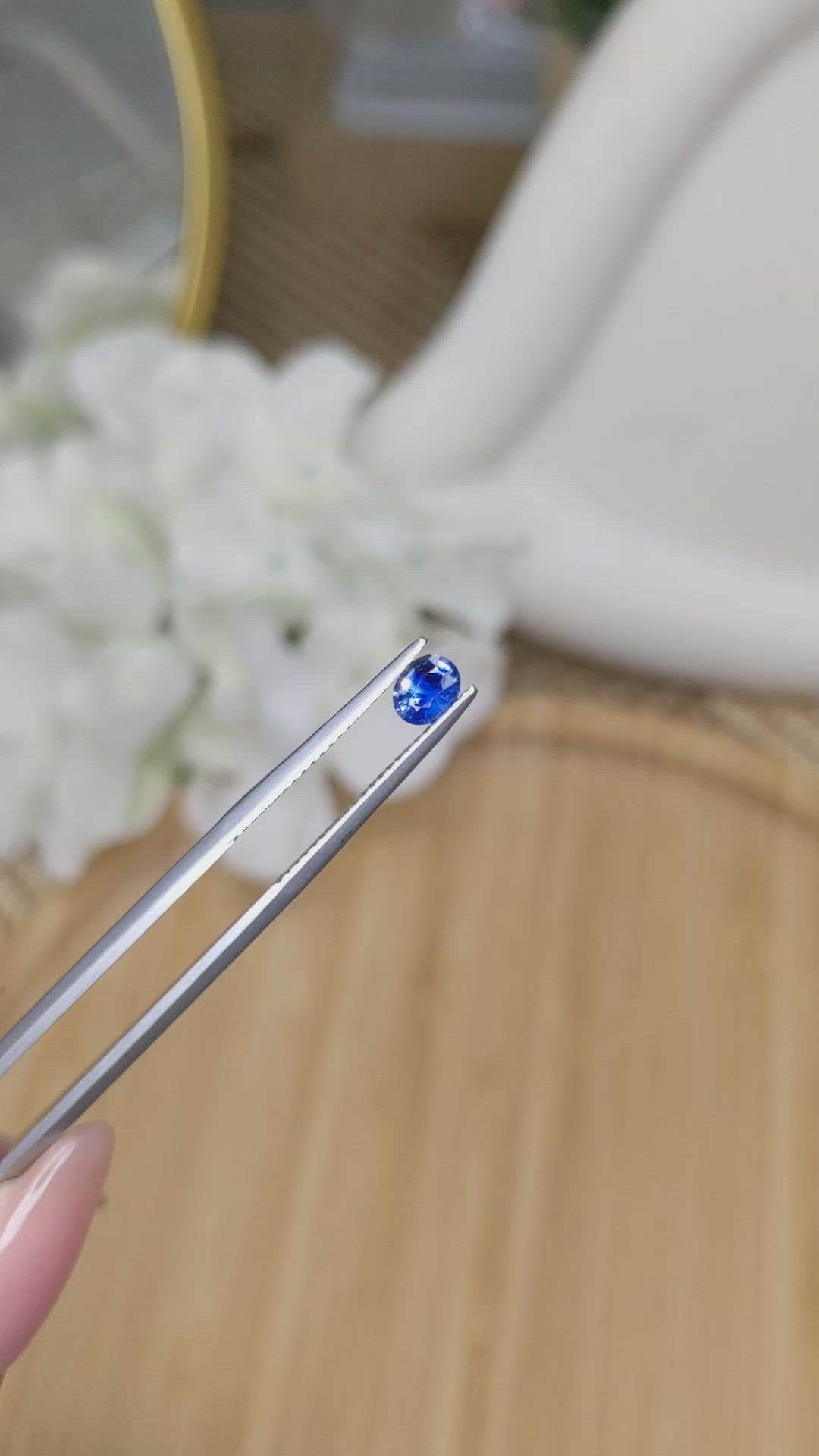 0.45 Ct. Blue Sapphire from Ceylon (Sri Lanka) Size Video