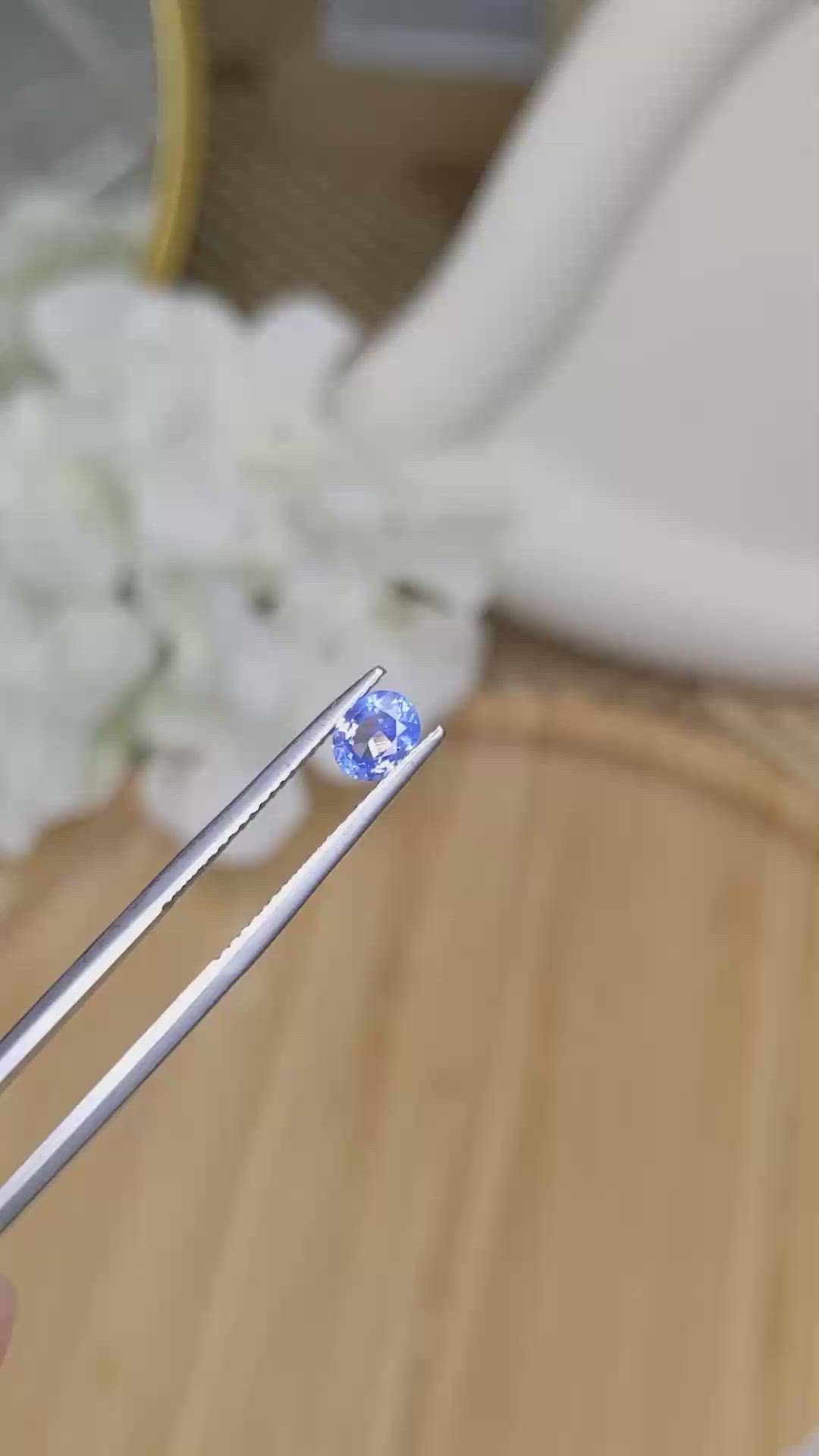 0.56 Ct. Blue Sapphire from Ceylon (Sri Lanka) Size Video