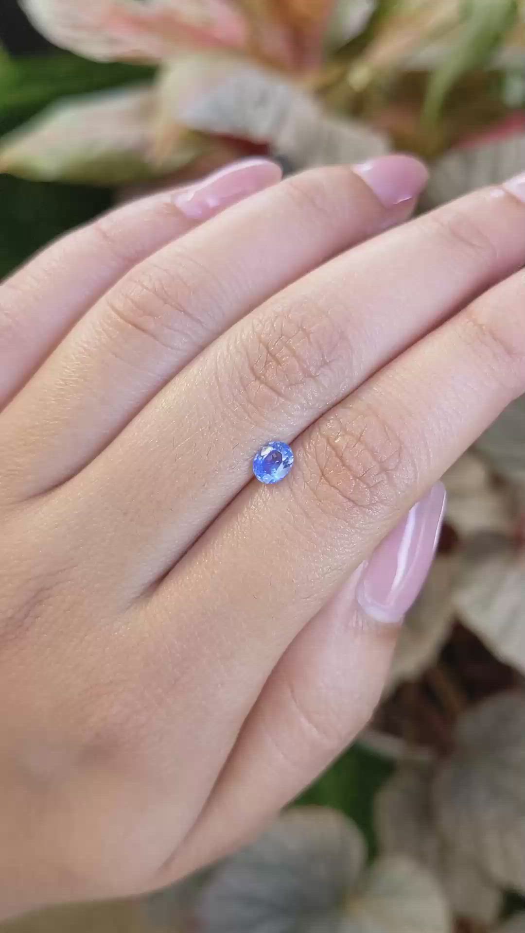 0.56 Ct. Blue Sapphire from Ceylon (Sri Lanka) Size Video